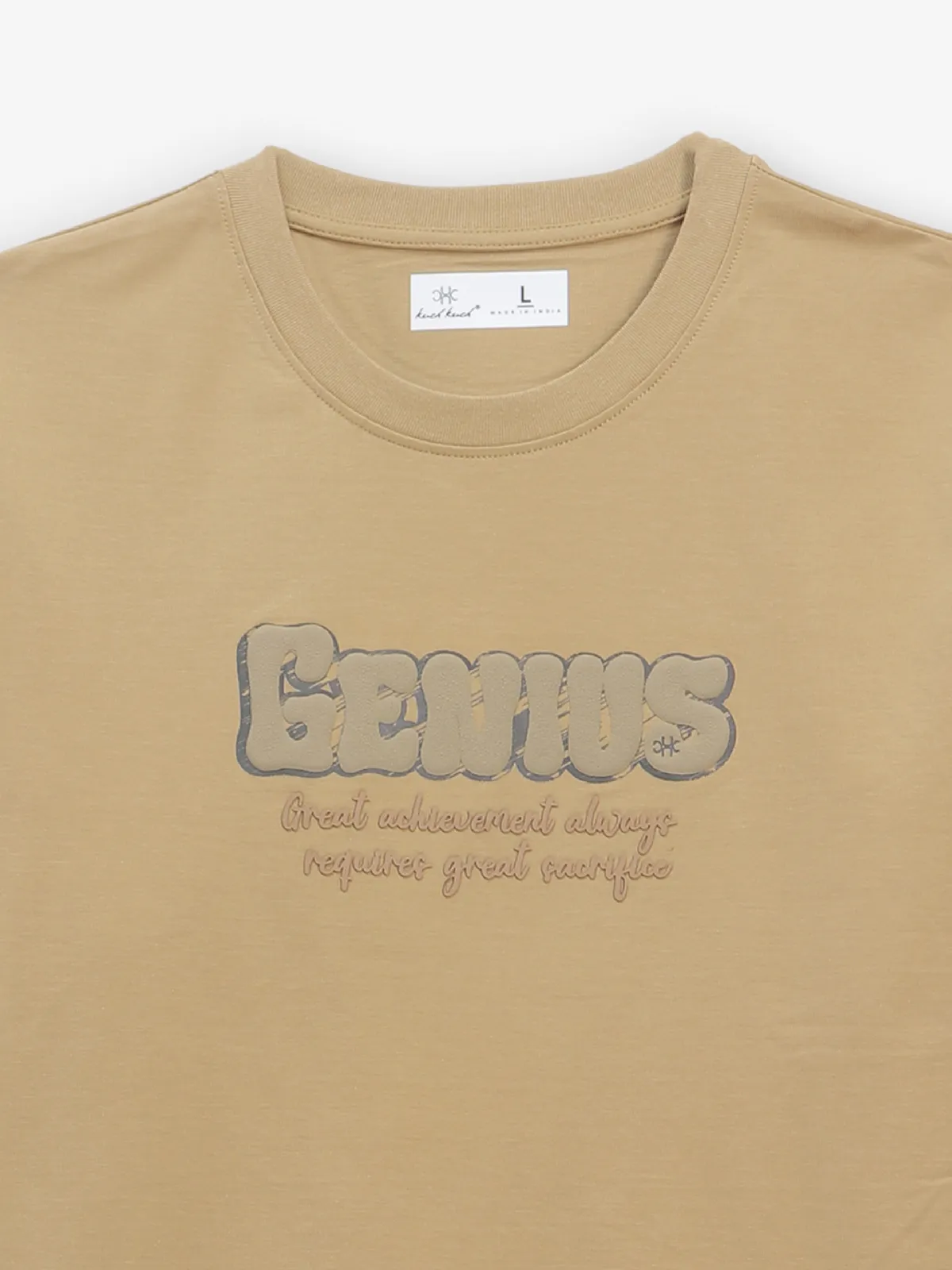 KUCHKUCH printed beige cotton t-shirt