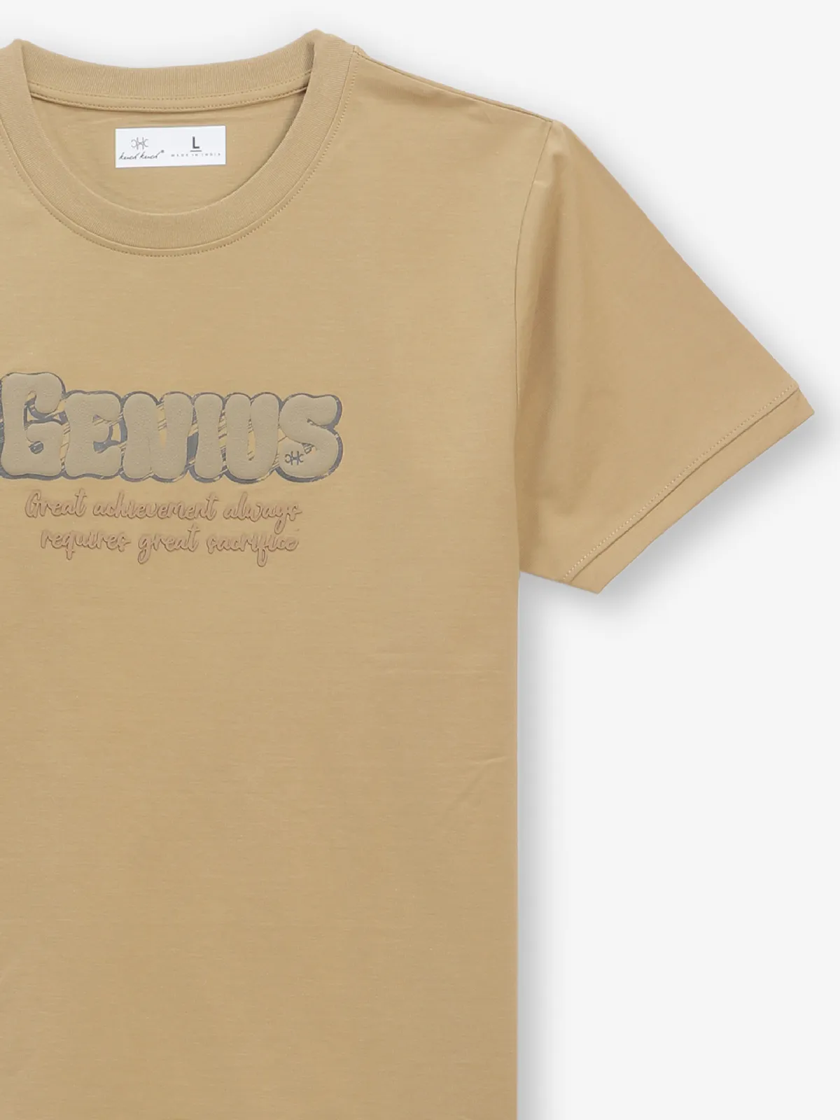 KUCHKUCH printed beige cotton t-shirt