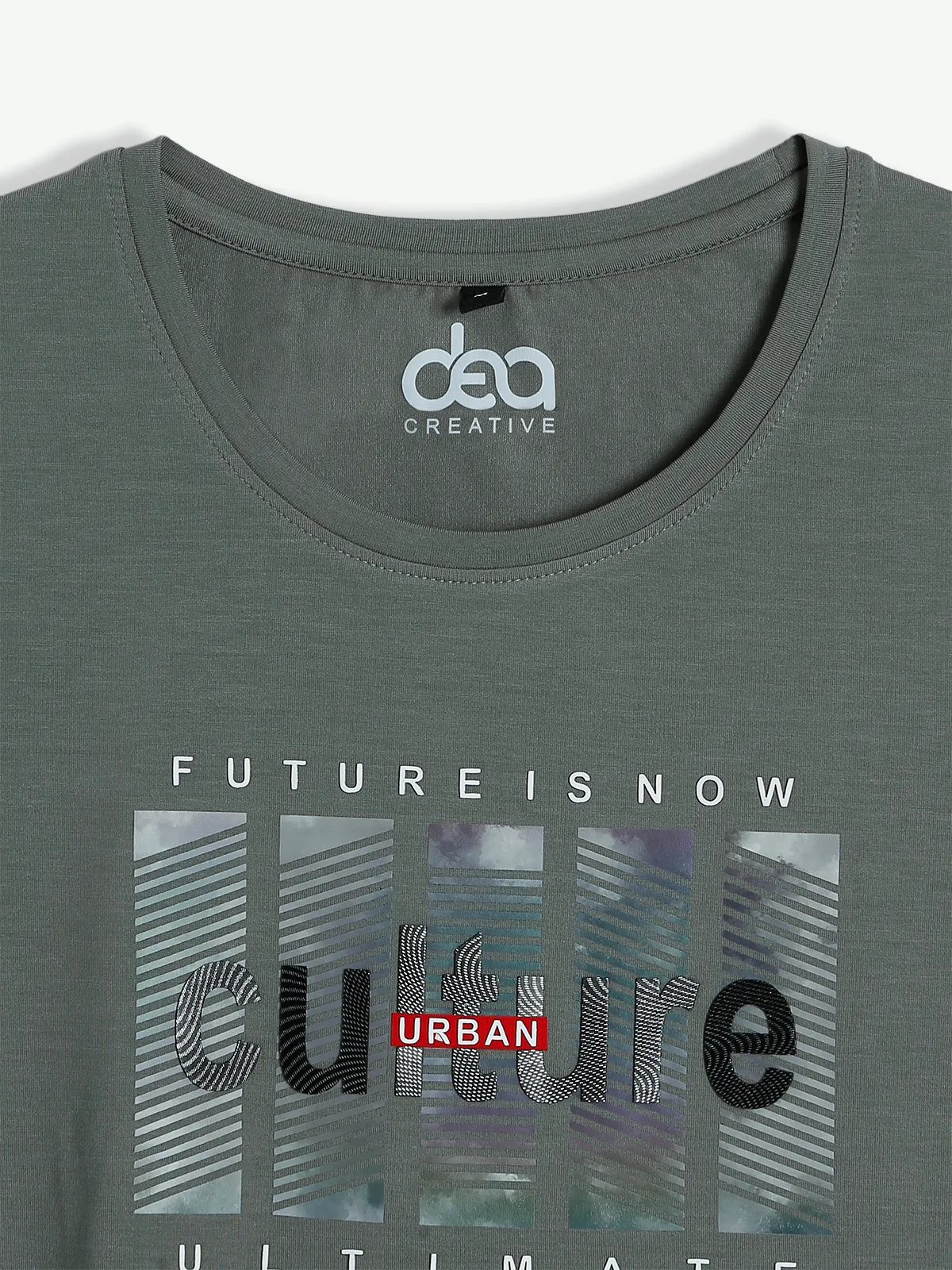 Latest grey cotton printed t shirt