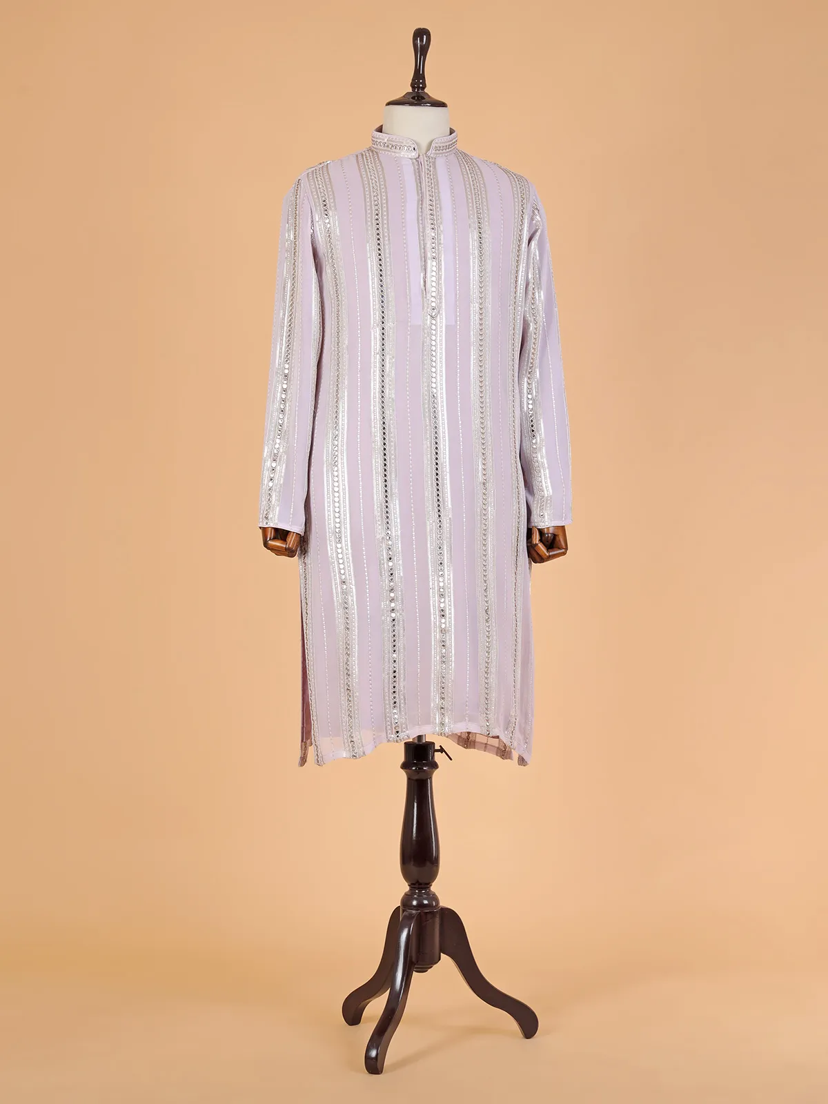 Latest light purple georgette  Men Kurta pajama