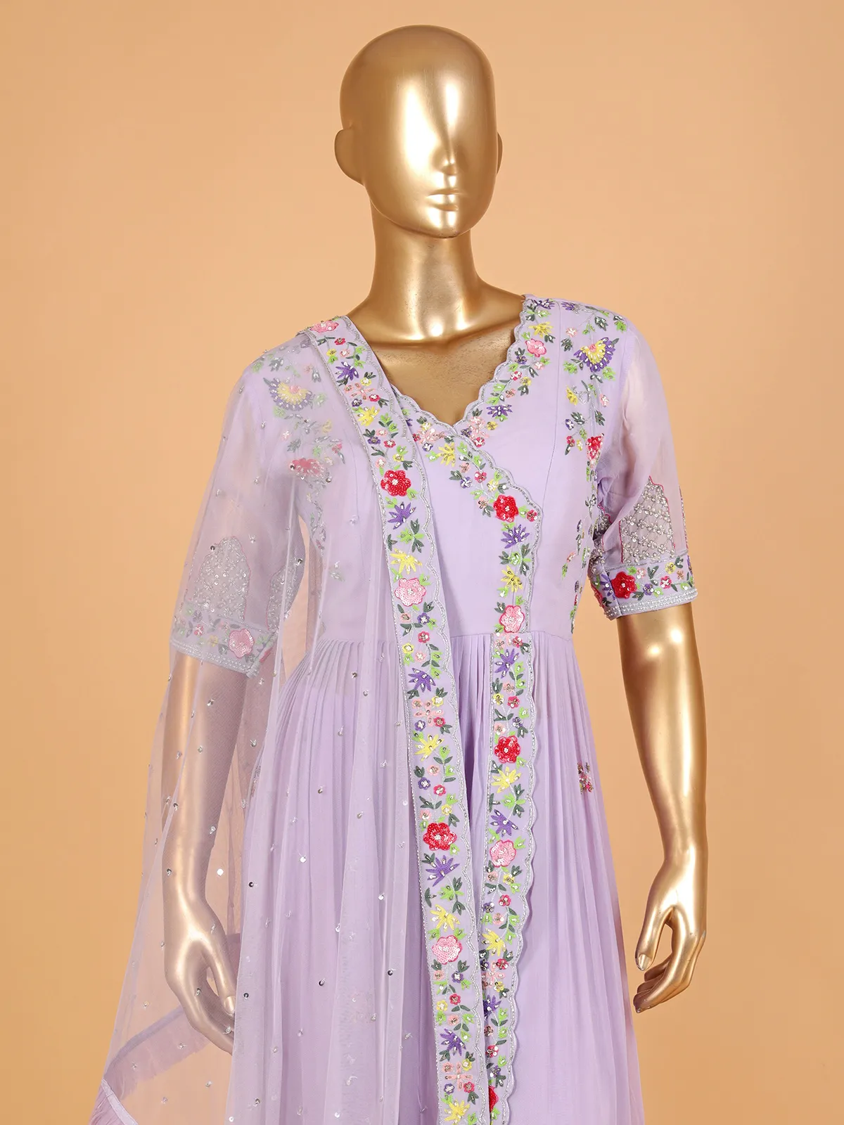 Latest lilac purple georgette salwar suit