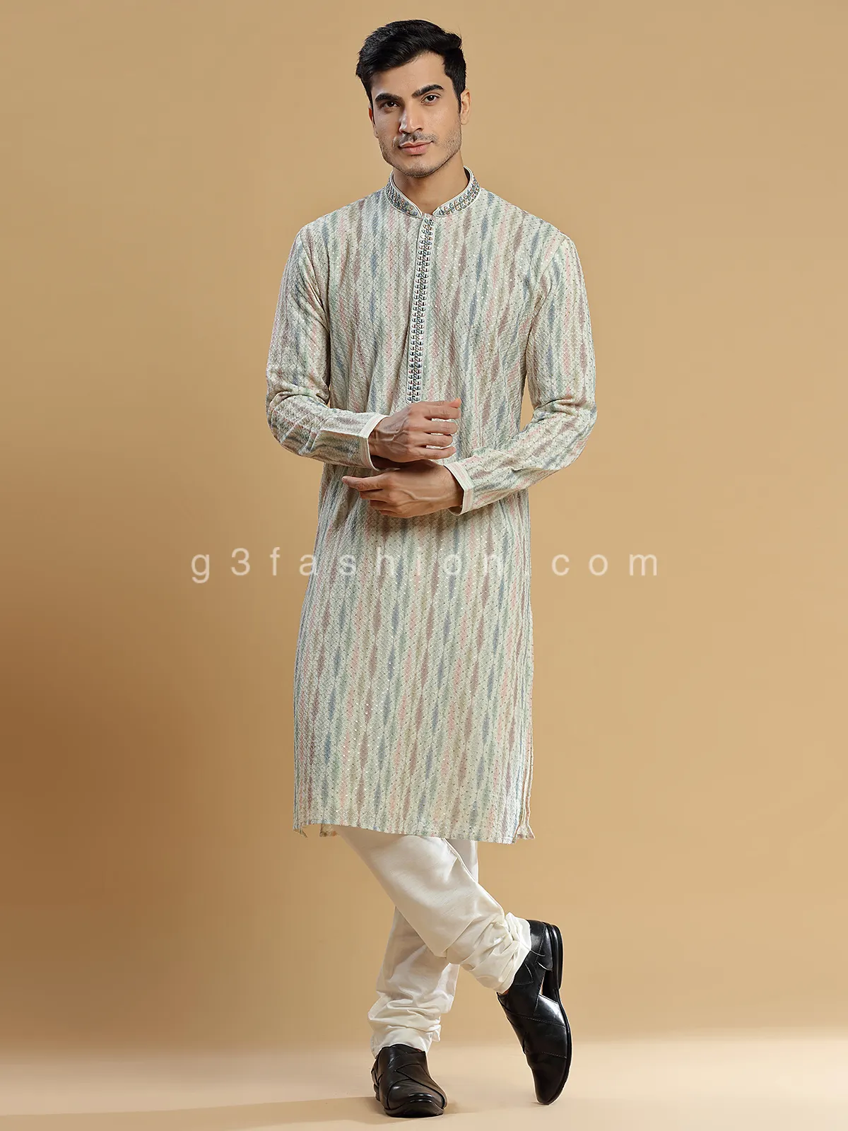 Latest multi color georgette  Men Kurta pajama for festive