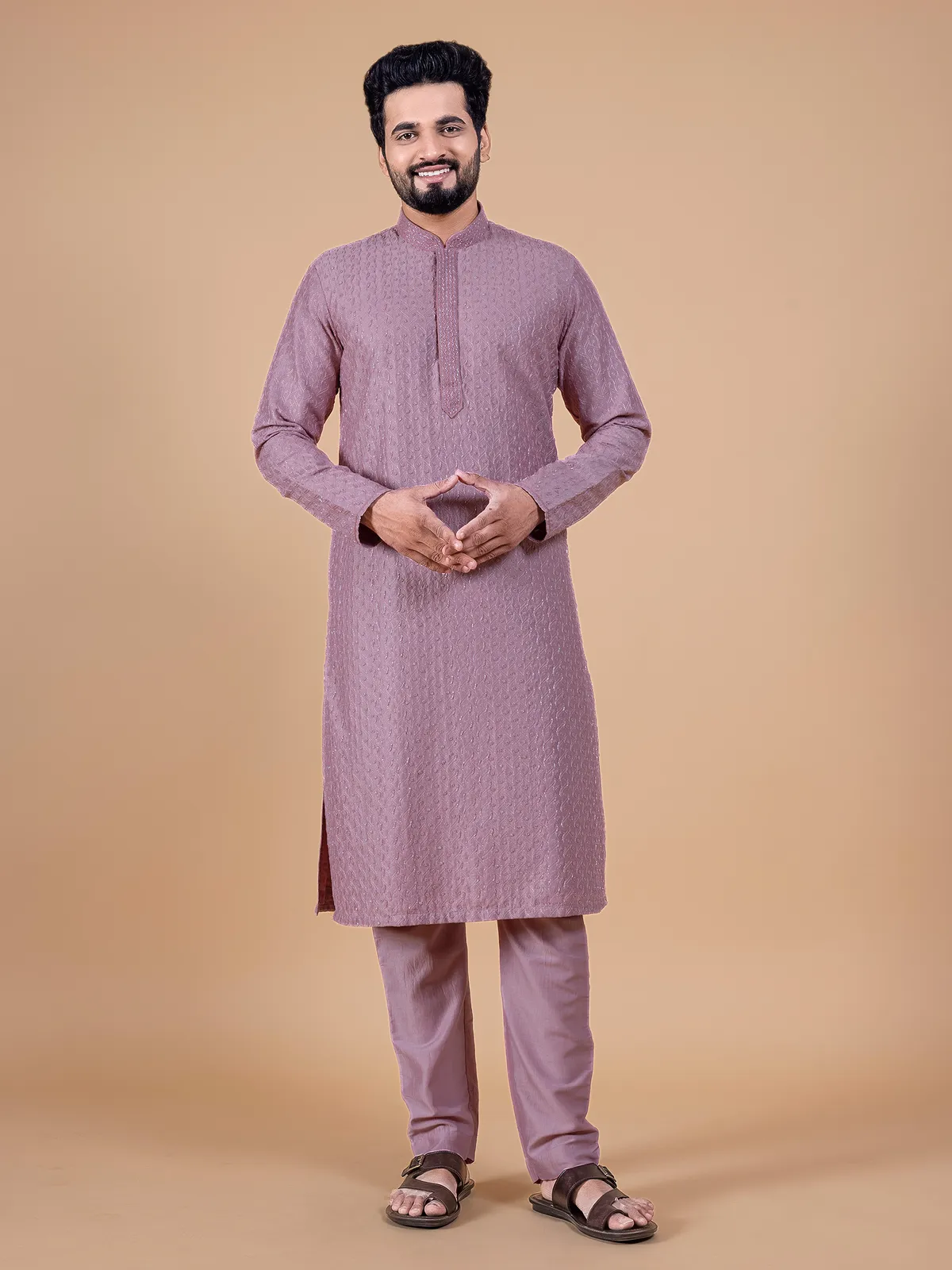 Latest onion pink georgette kurta suit