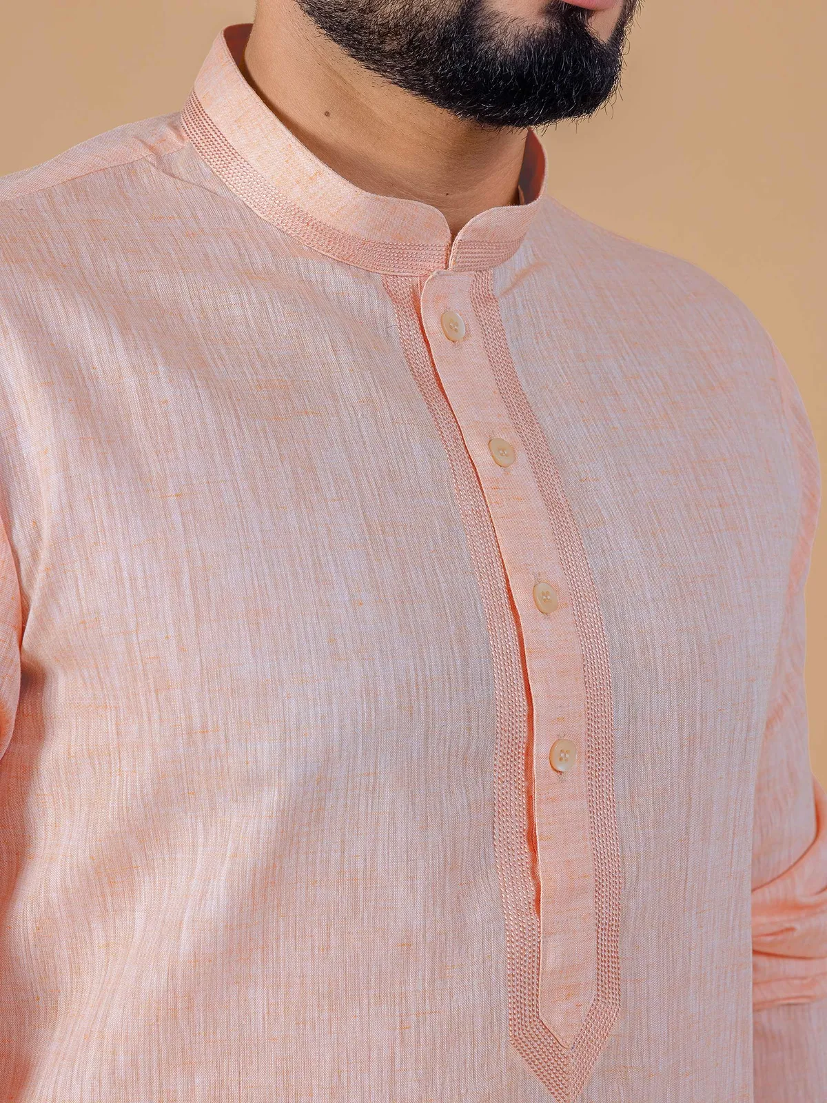 Latest peach plain kurta suit