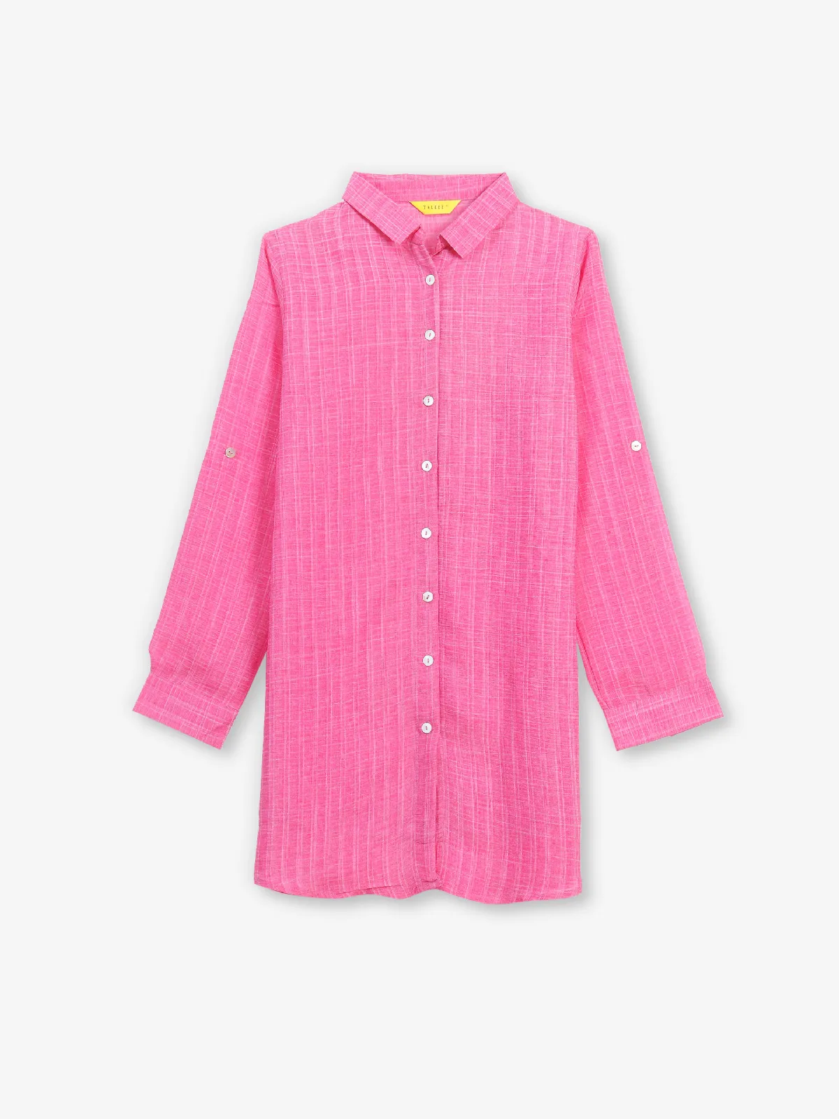Latest pink cotton checks shirt