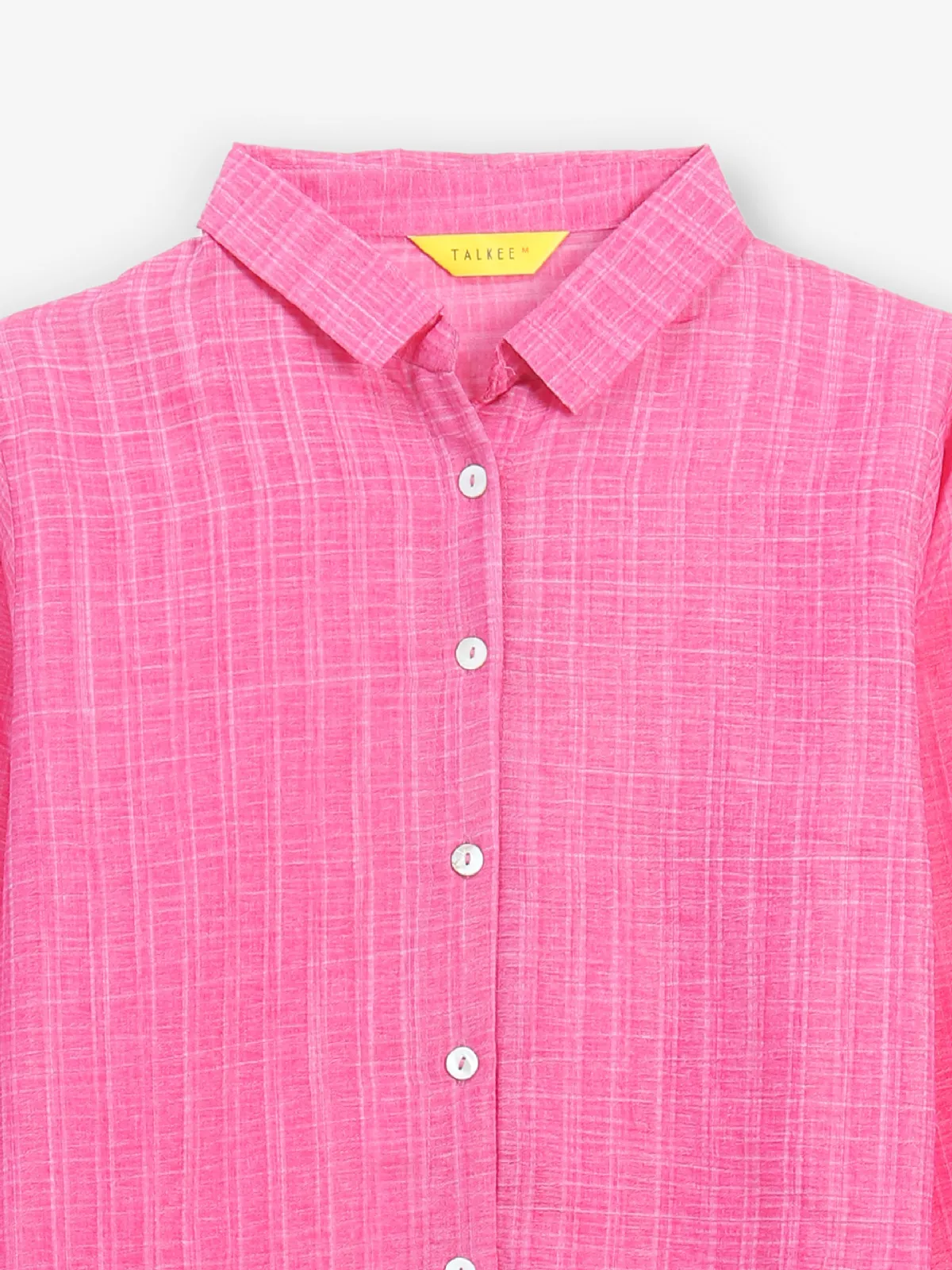 Latest pink cotton checks shirt