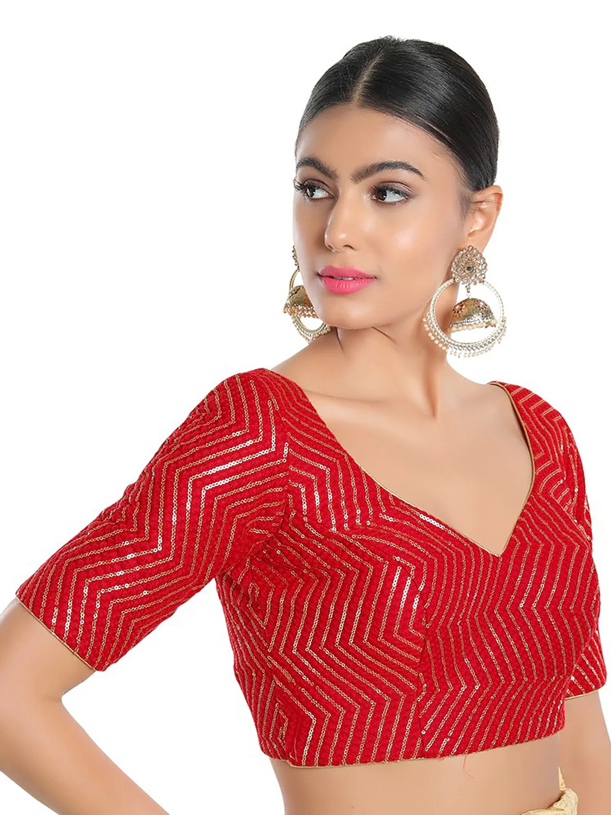 Latest red blouse in silk