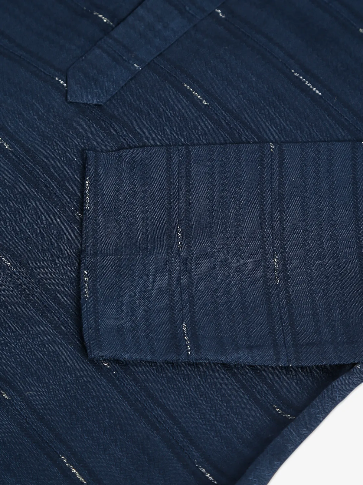 Latest navy cotton silk kurta suit