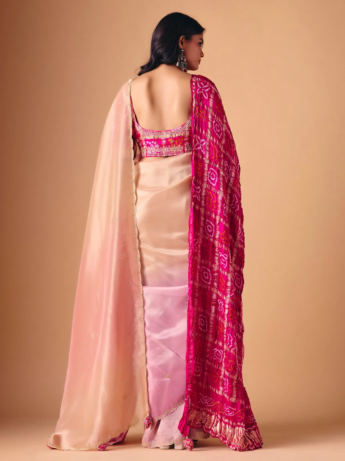 Lavender purple shaded tissue silk designer saree