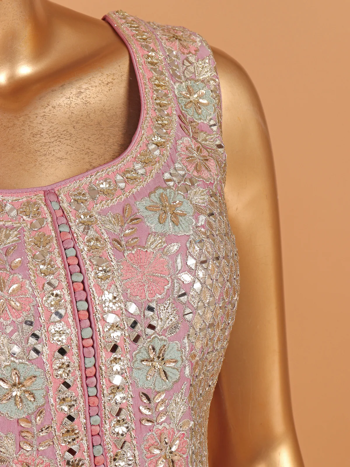 Lavender silk palazzo suit for festive