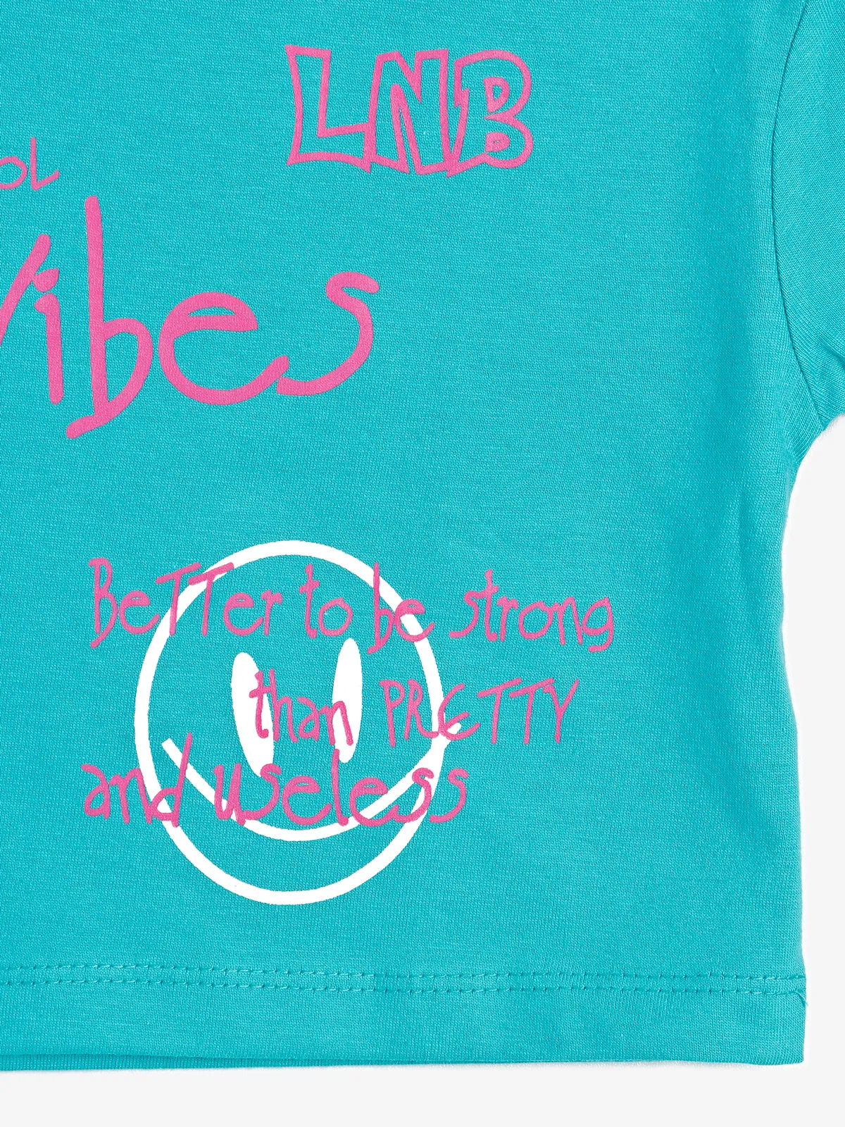 Leo n Babes aqua printed cotton top