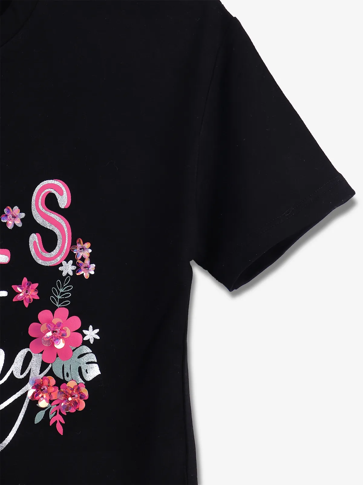 LEO N BABES black floral printed top