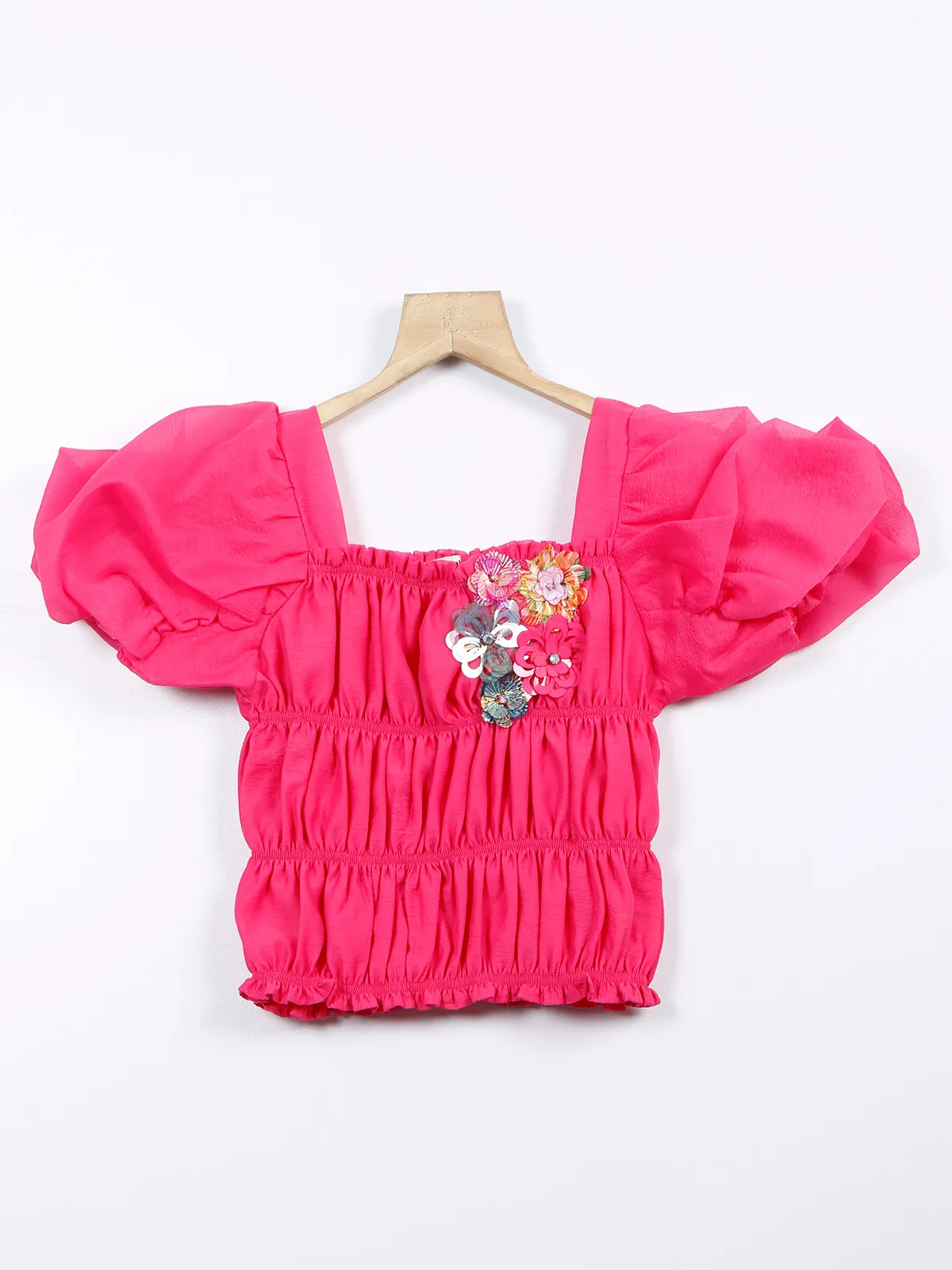 Leo n Babes georgette magenta top