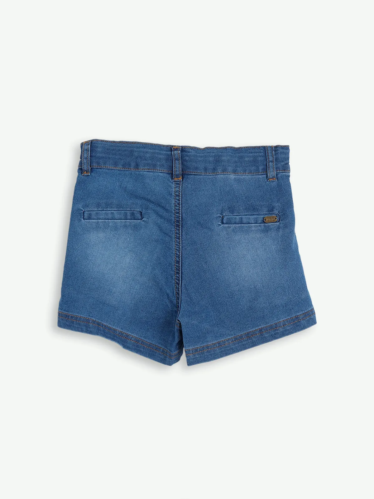 Leo n Babes indigo blue washed shorts