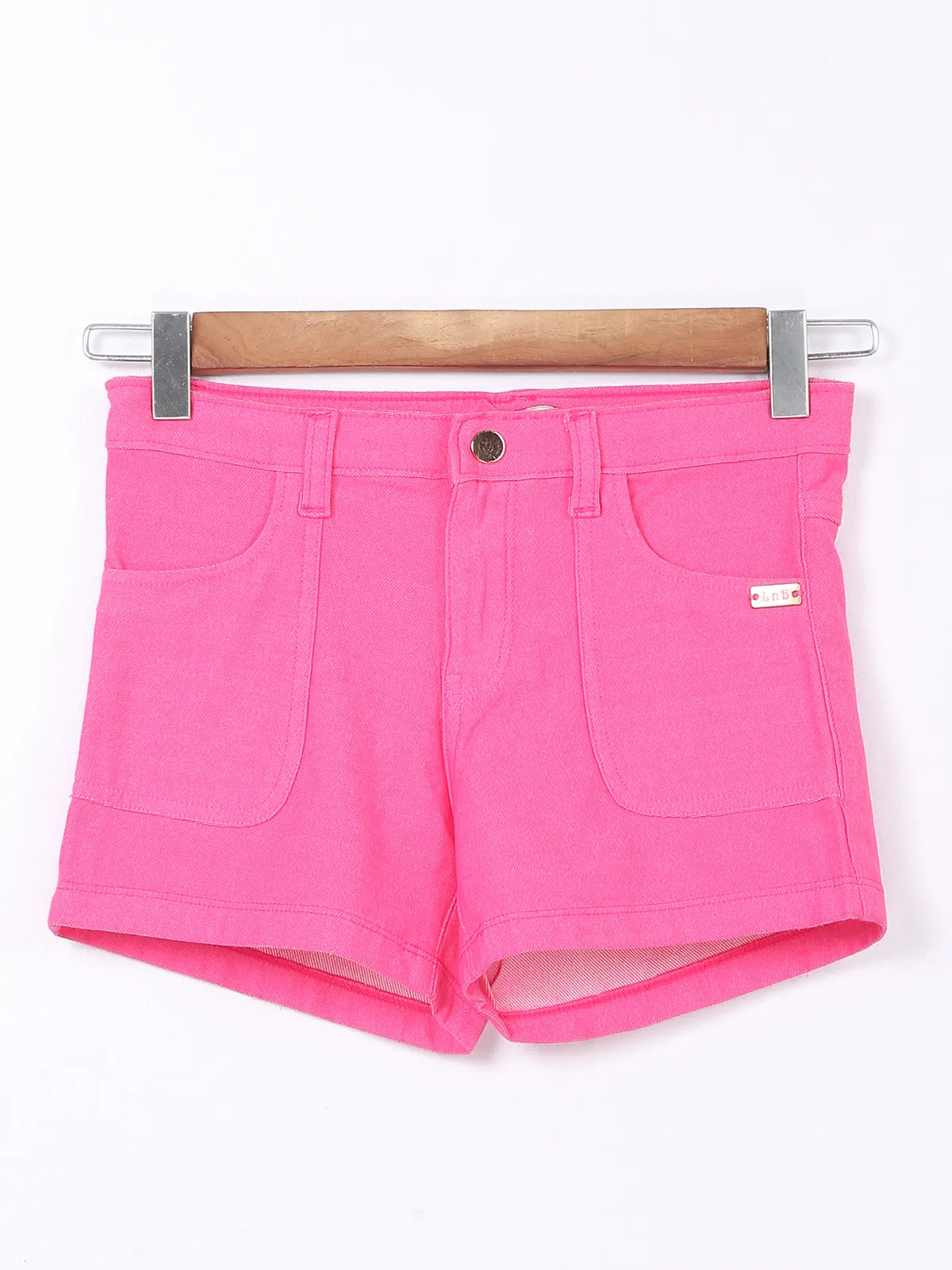 Leo n Babes solid pink denim shorts