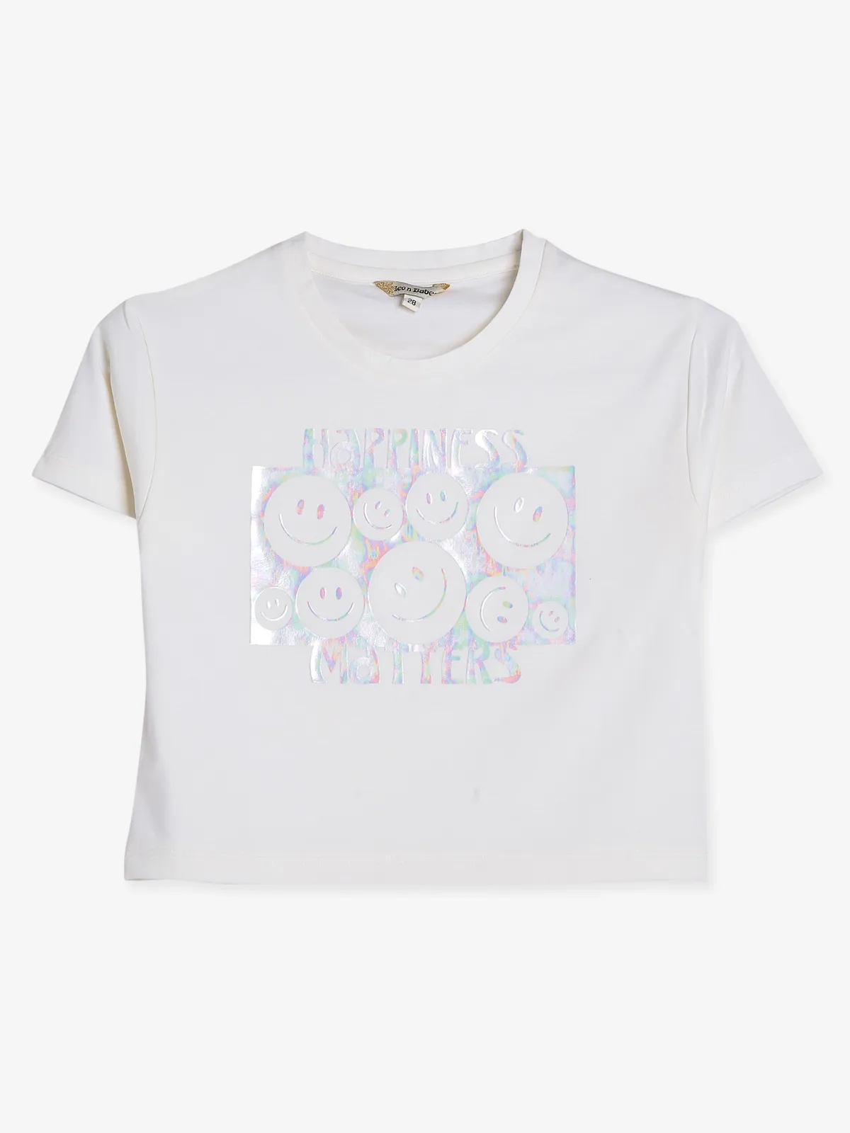 Leo n Babes white cotton crop top