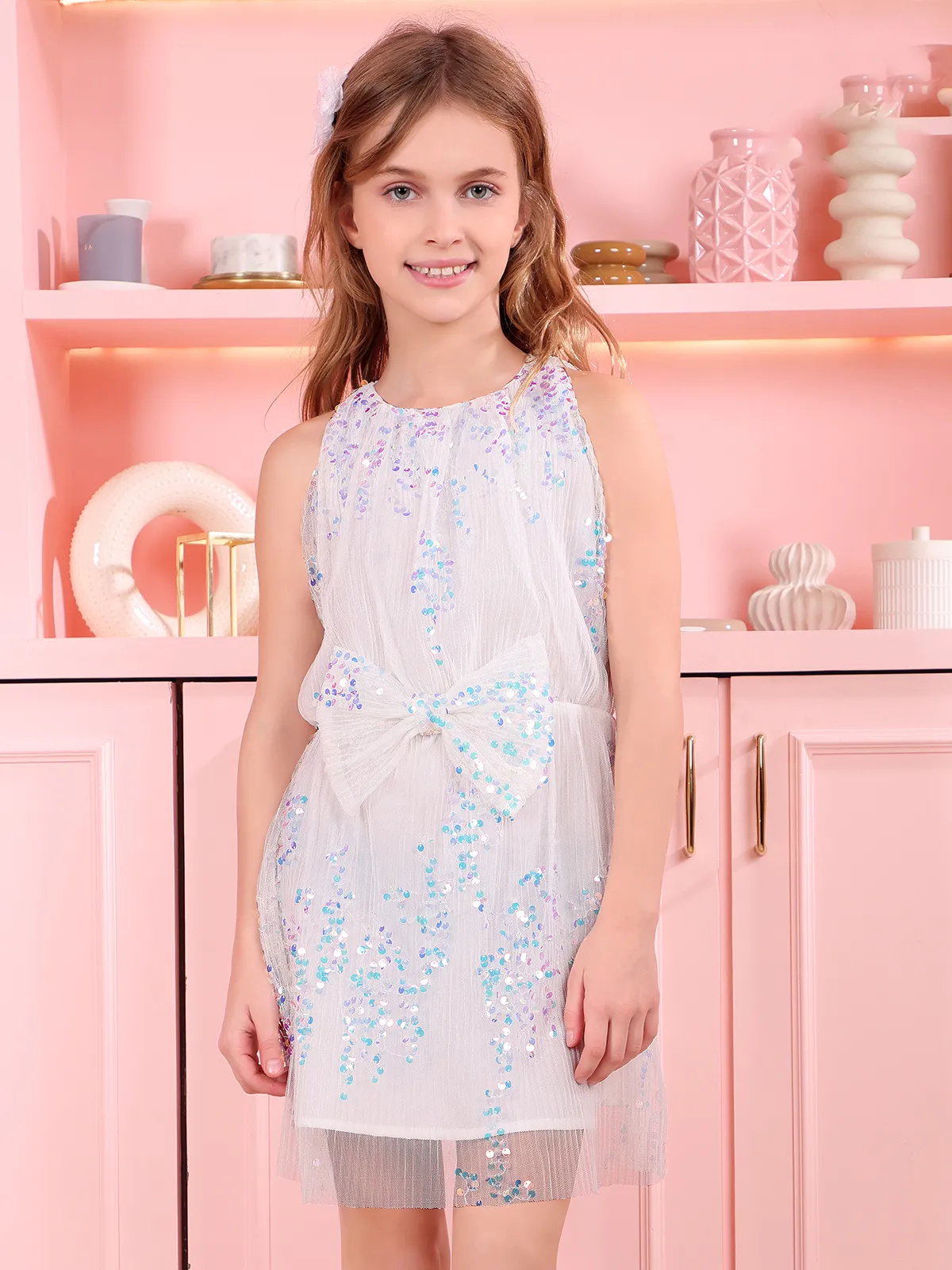 LEO N BABES white net dress
