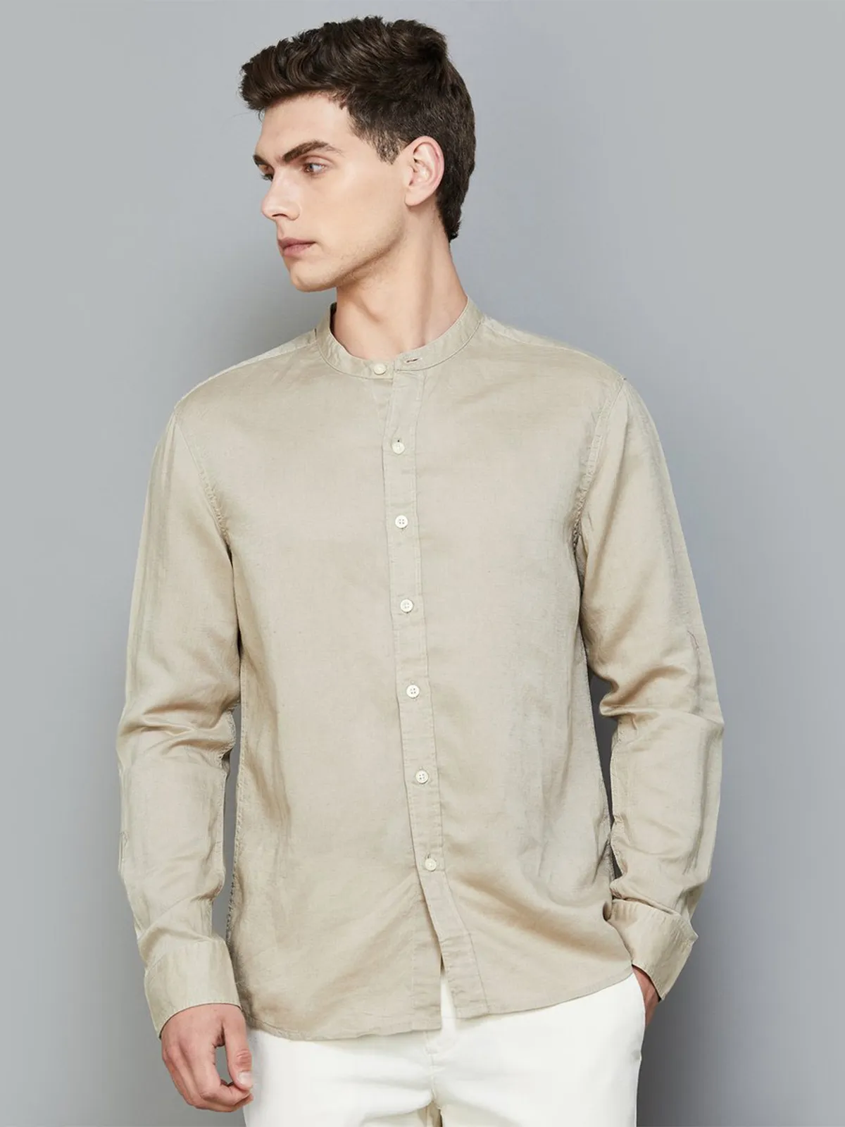 LEVIS beige cotton plain shirt