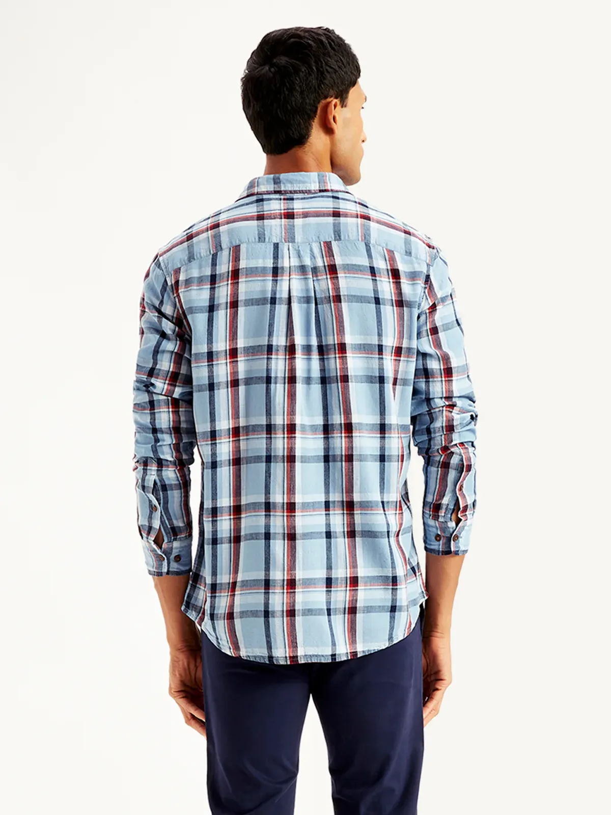 LEVIS casual light blue cotton shirt for men