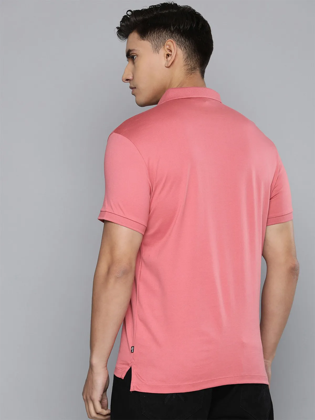 LEVIS coral pink cotton plain t-shirt