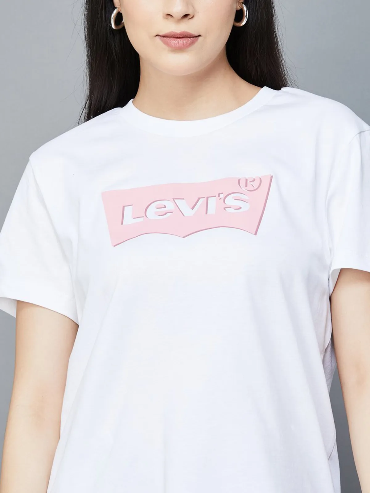 LEVIS cotton white t-shirt with brand name