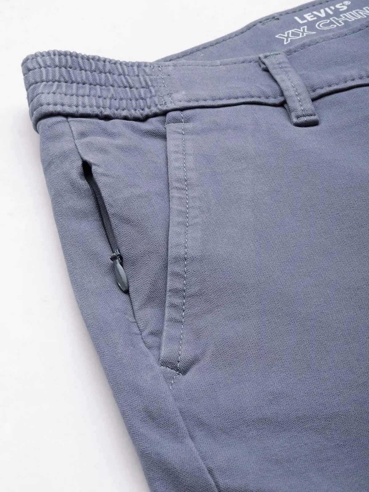 Levis grey solid slim fit cotton trouser