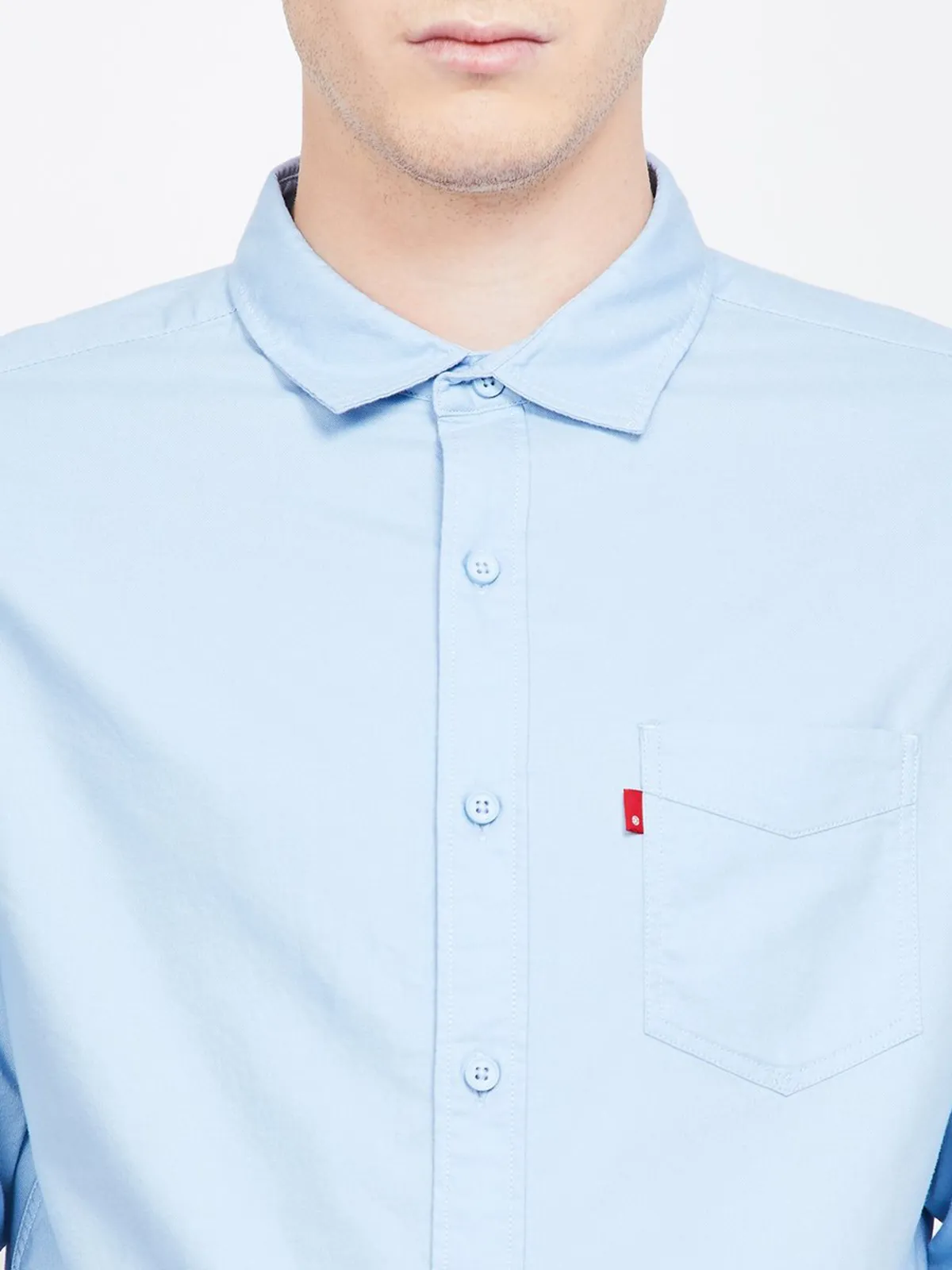 Levis light blue plain cotton shirt