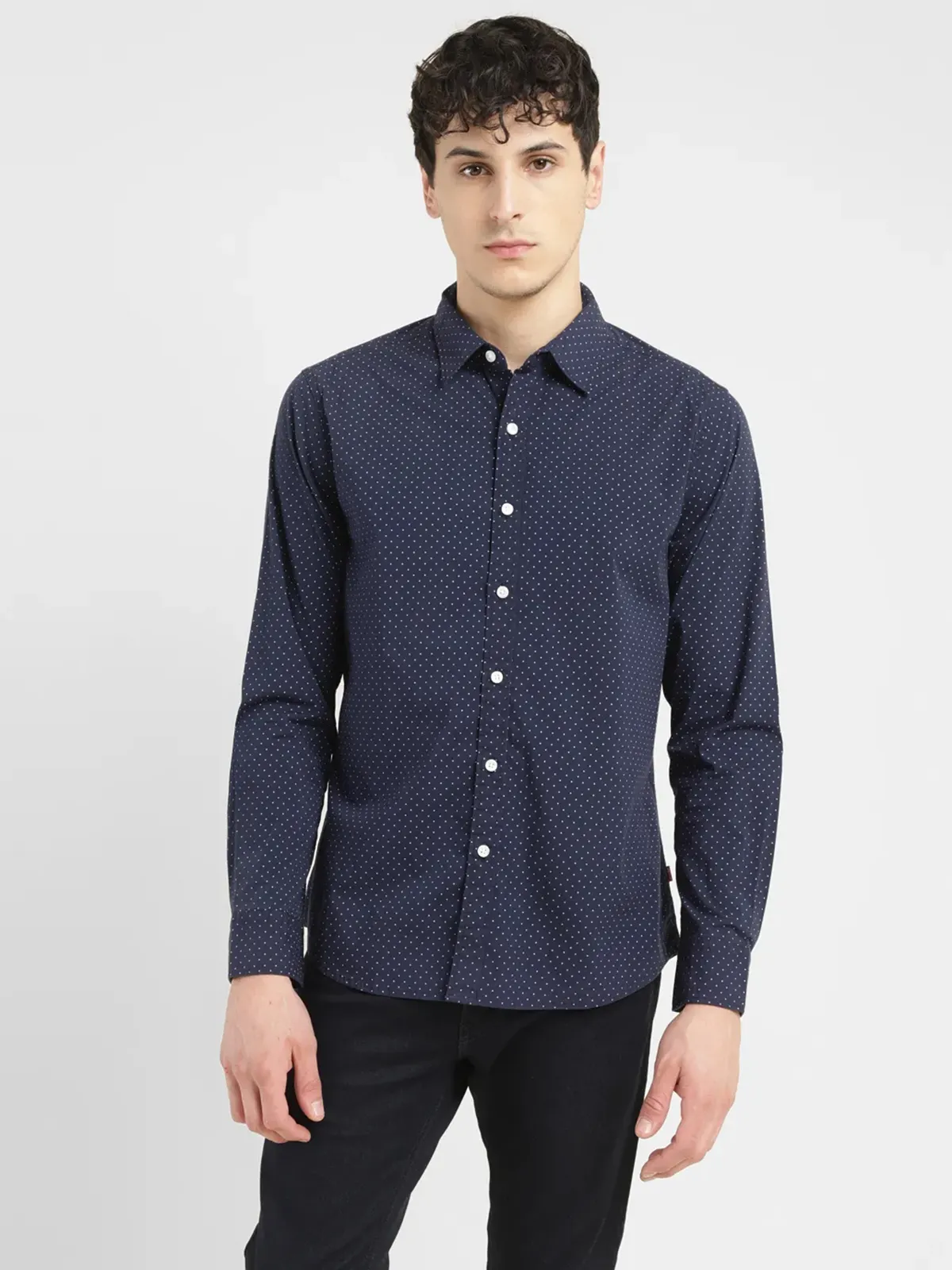 Levis navy printed cotton shirt