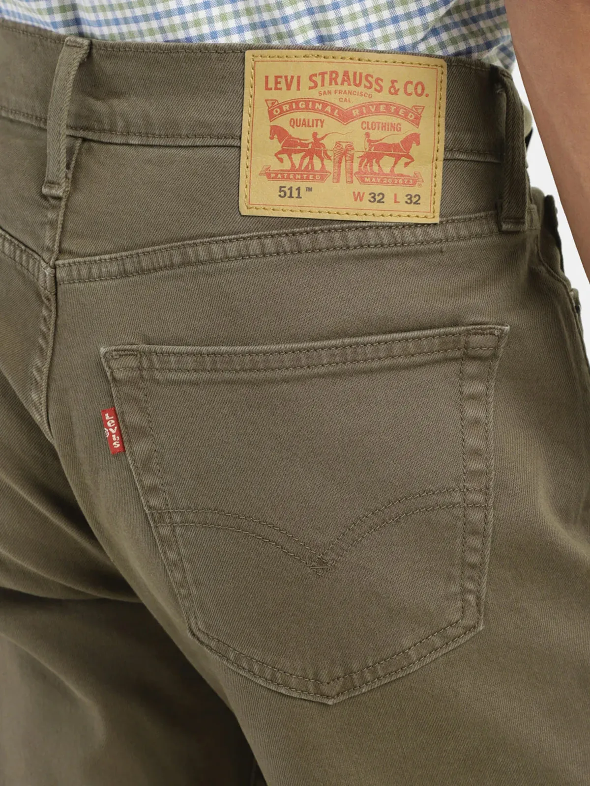 Levis olive solid 511 slim fit jeans