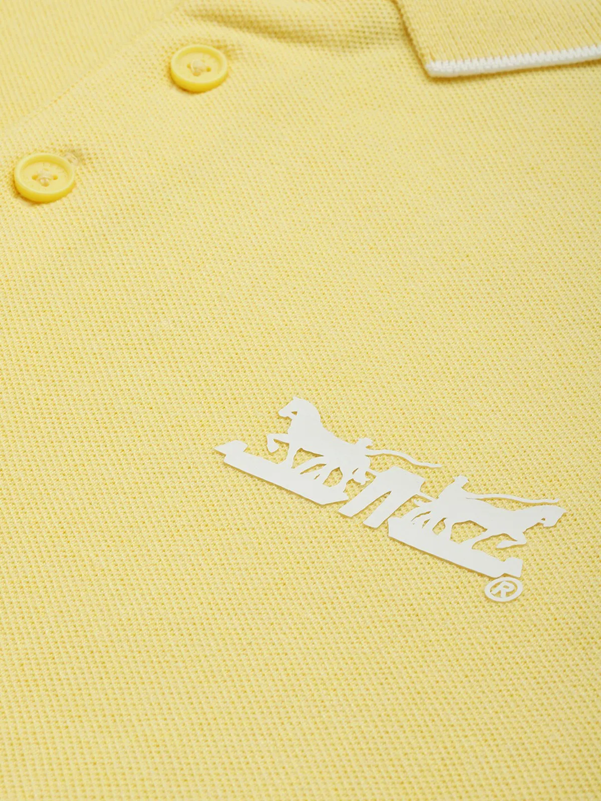 LEVIS plain yellow cotton slim fit t-shirt