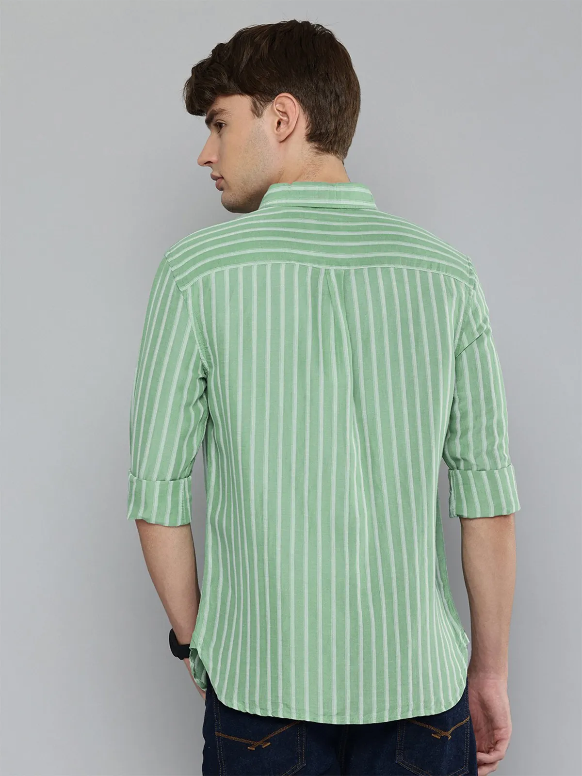 LEVIS stripe light green cotton shirt