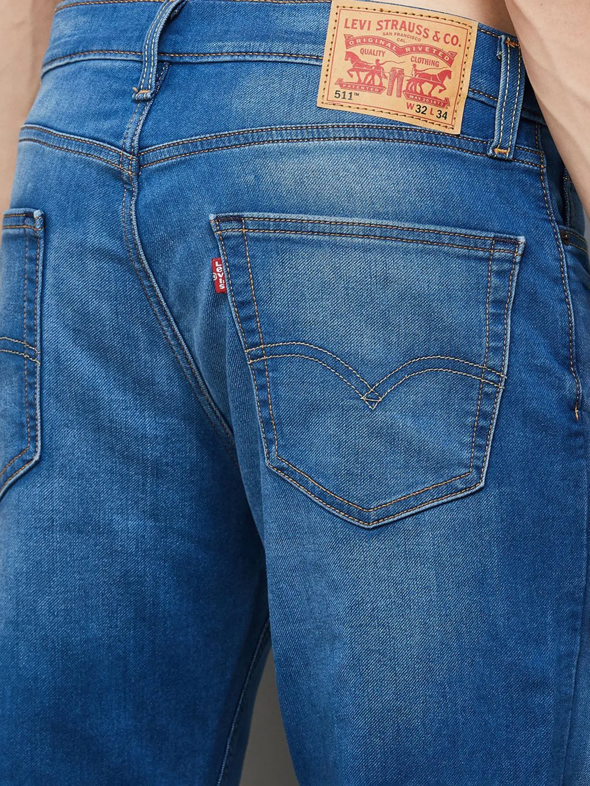 Levis washed 511 slim fit jeans in blue