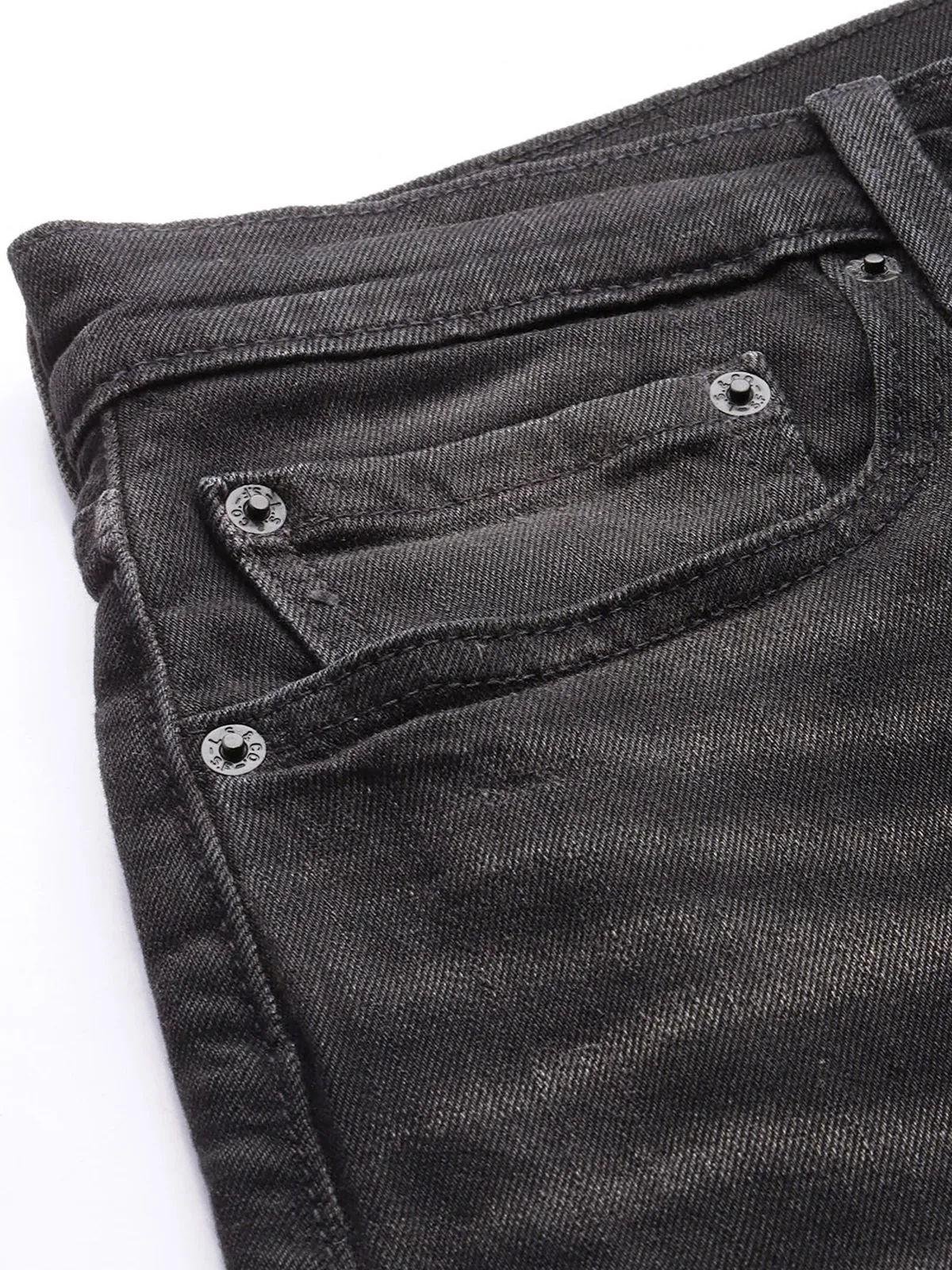 LEVIS washed charcoal black tapered fit denim