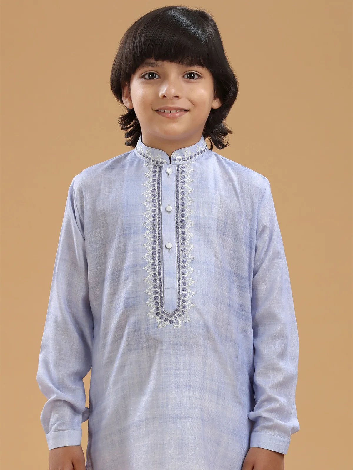 Light blue cotton kurta suit