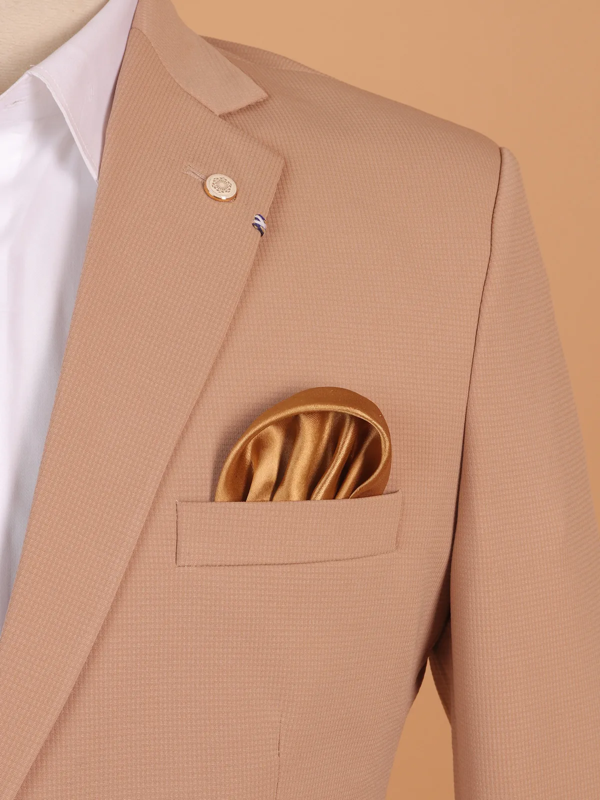 Light brown textured mens blazer for special events