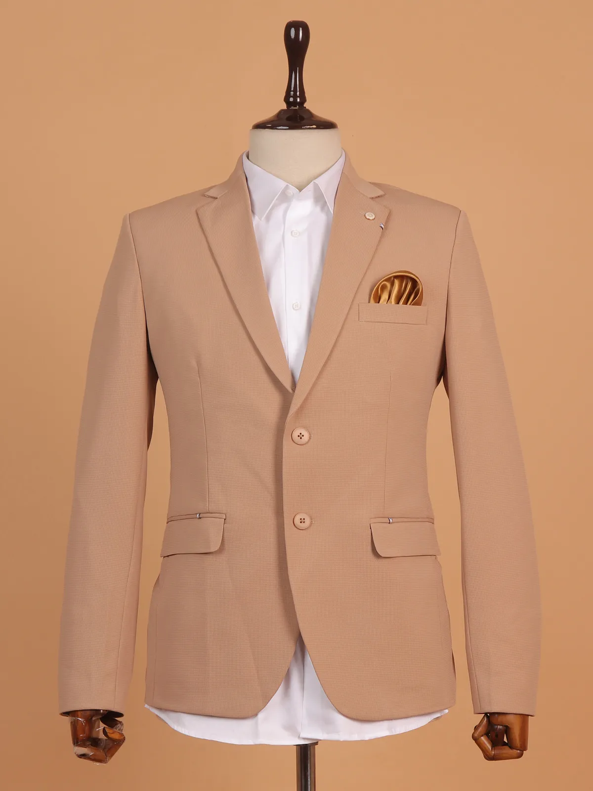 Light brown textured mens blazer for special events