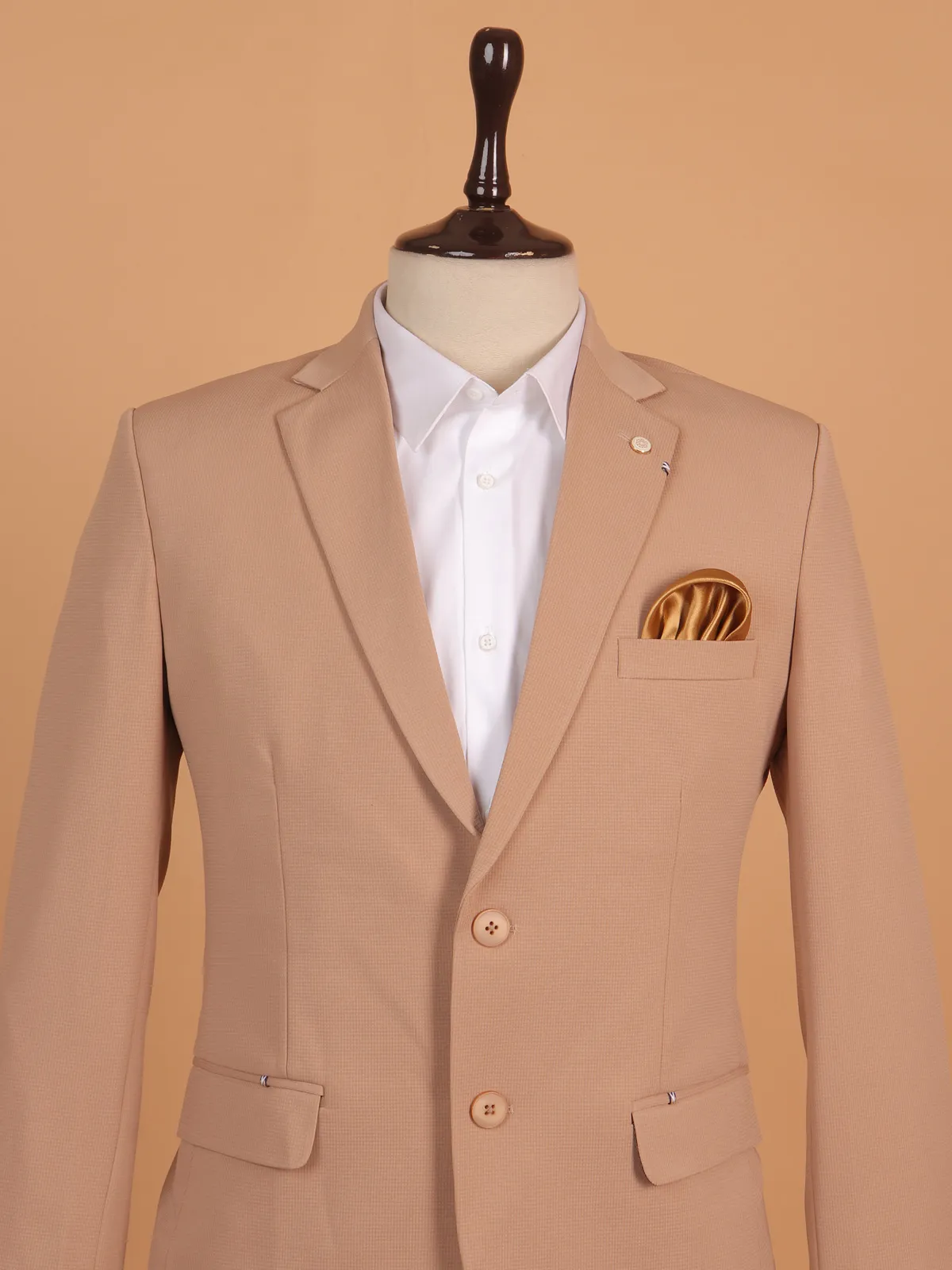 Light brown textured mens blazer for special events