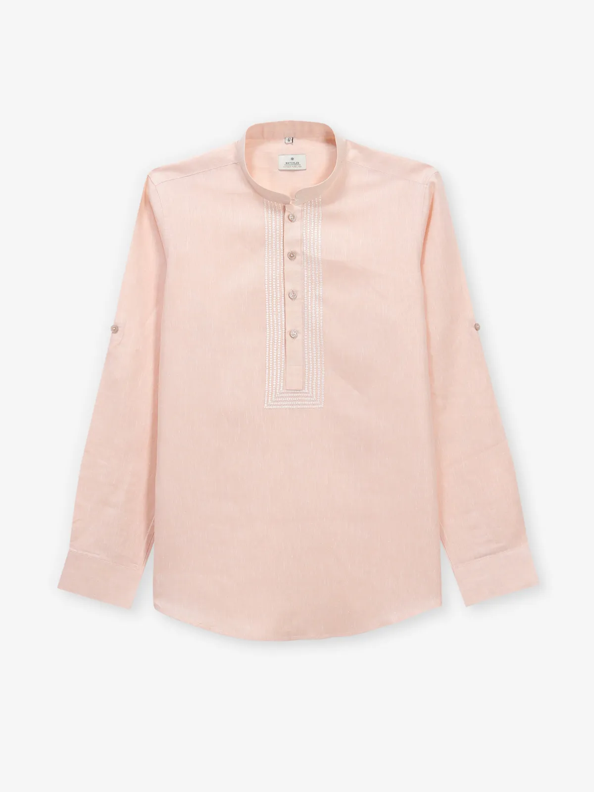 Light peach cotton kurta style shirt