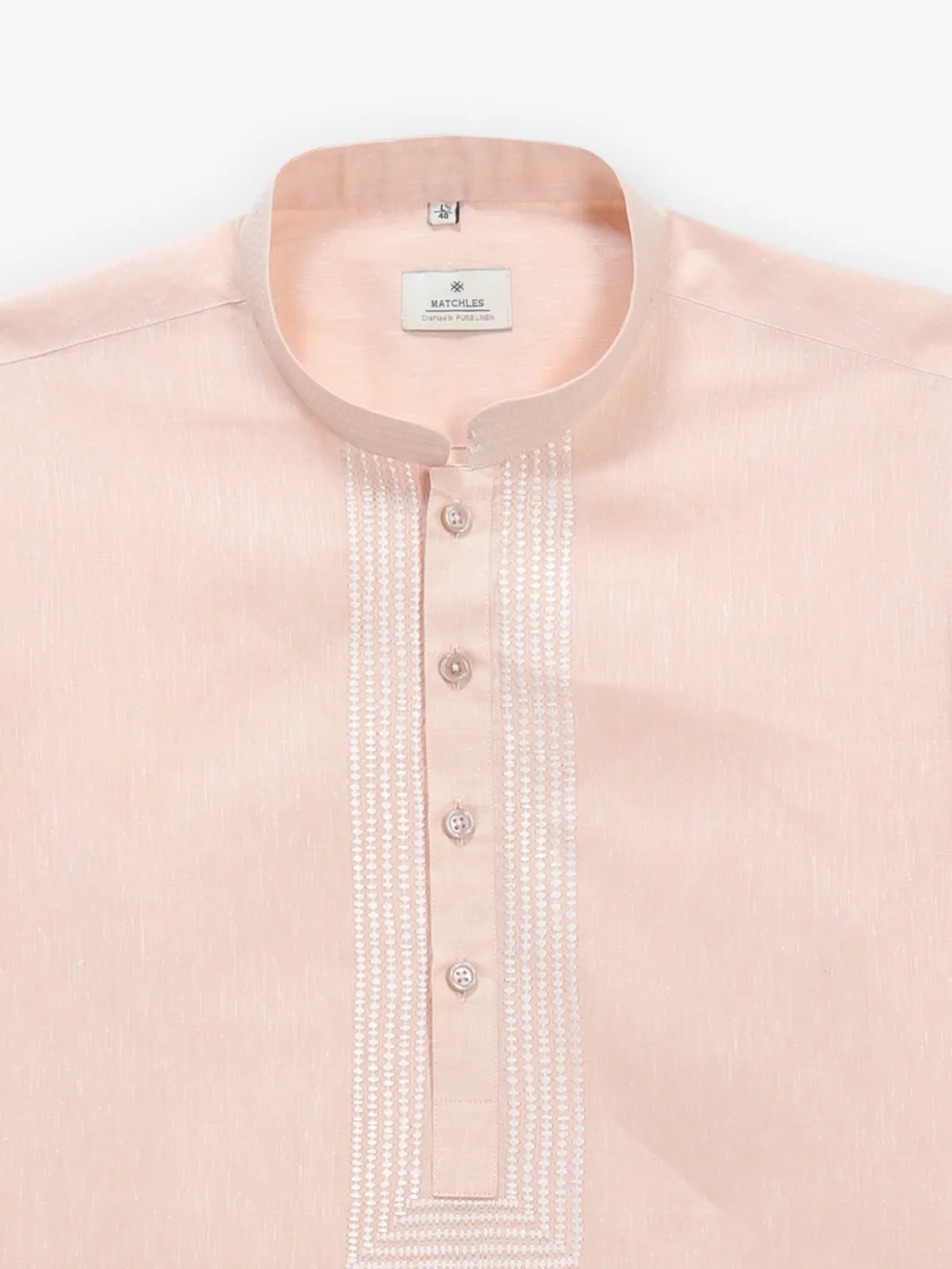 Light peach cotton kurta style shirt