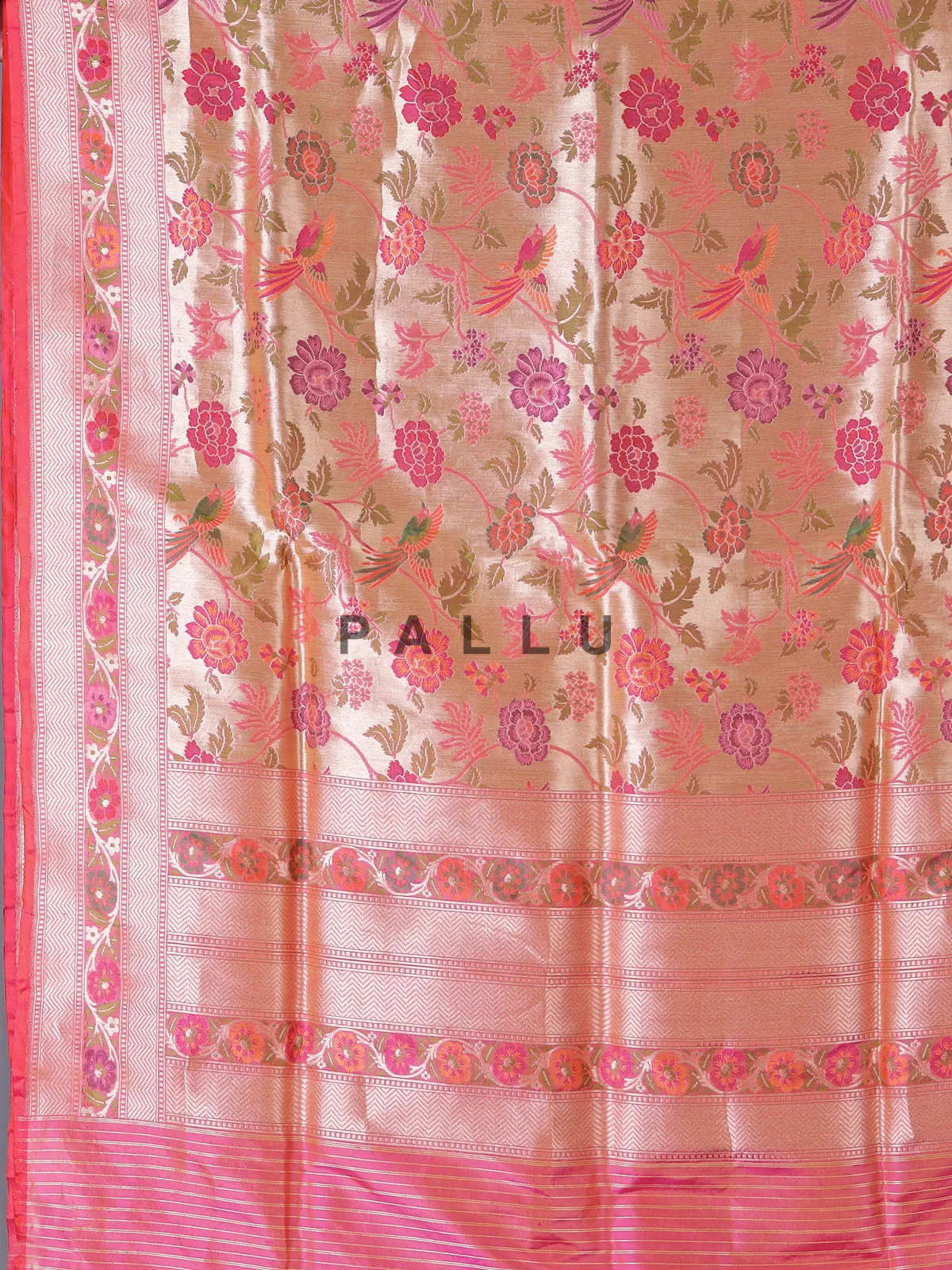 Light pink banarasi silk woven festive saree