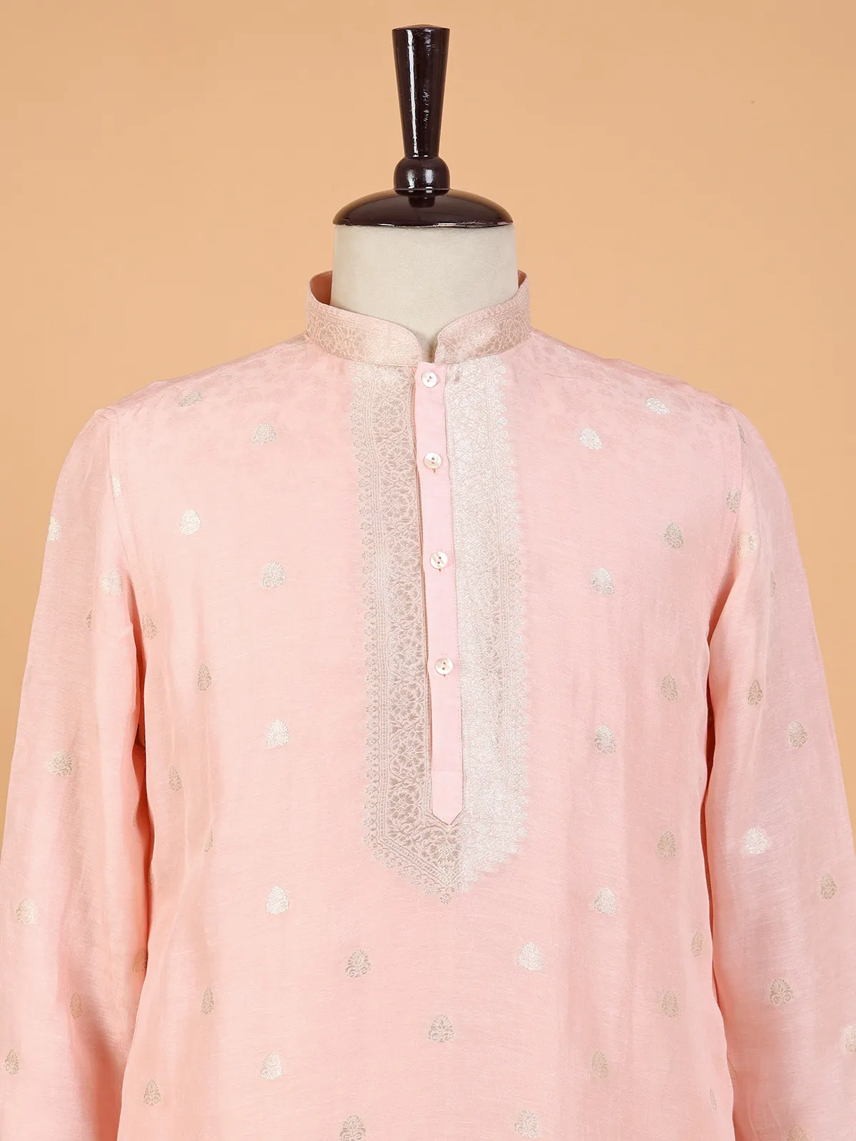 Light pink linen  Men Kurta pajama for festive
