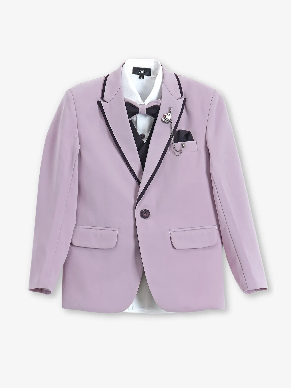 Light purple terry rayon solid coat suit