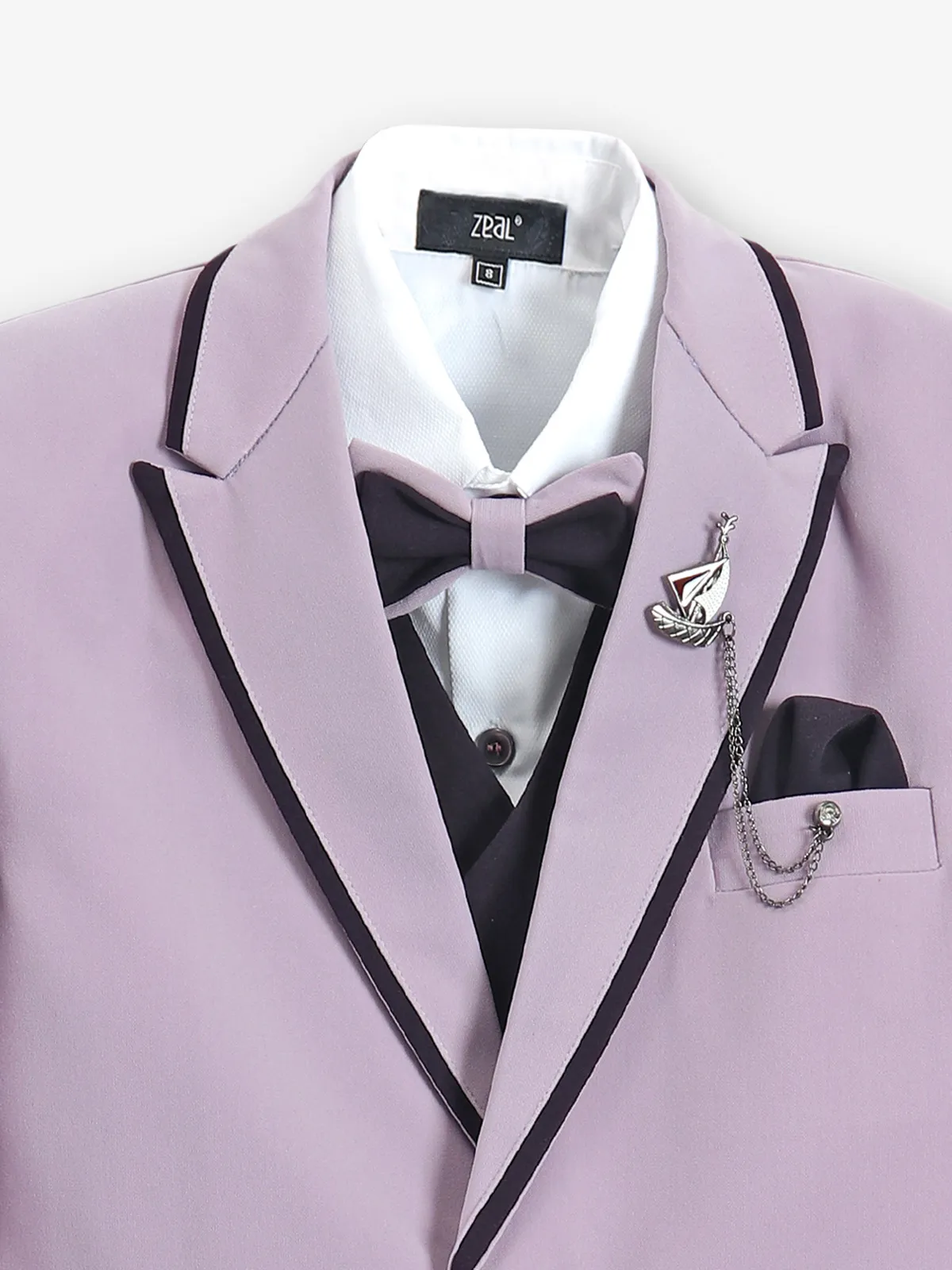 Light purple terry rayon solid coat suit