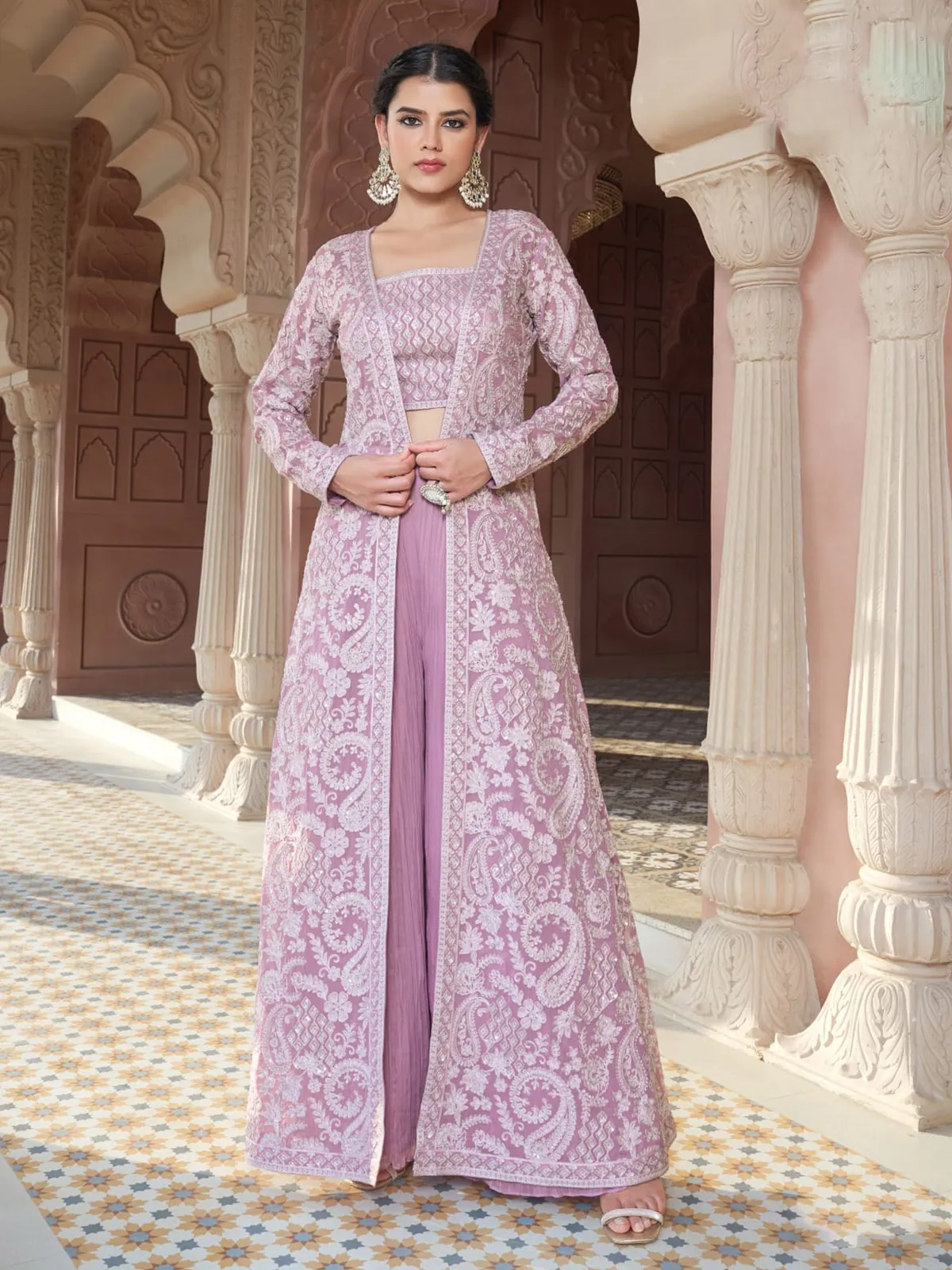 Lilac purple palazzo suit for wedding G3 WSS41860
