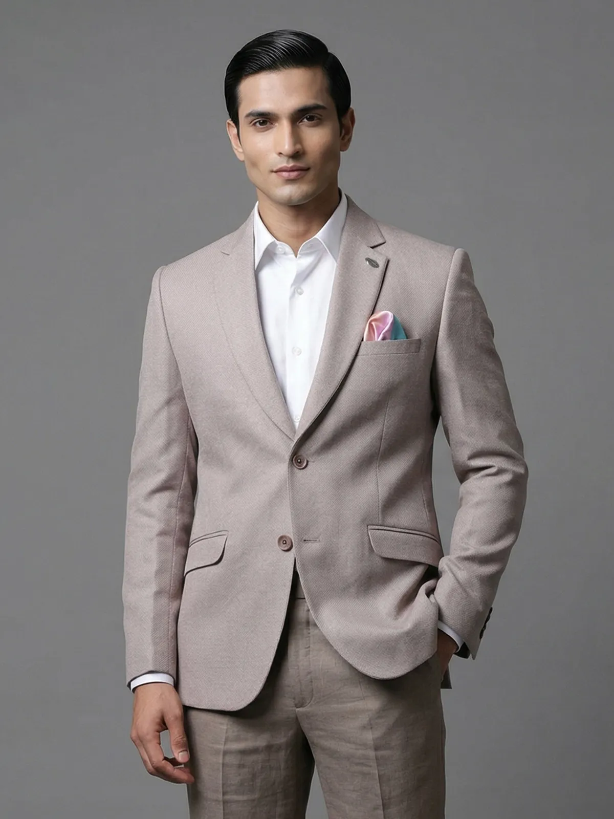 Lilac purple solid juth fabric designer blazer