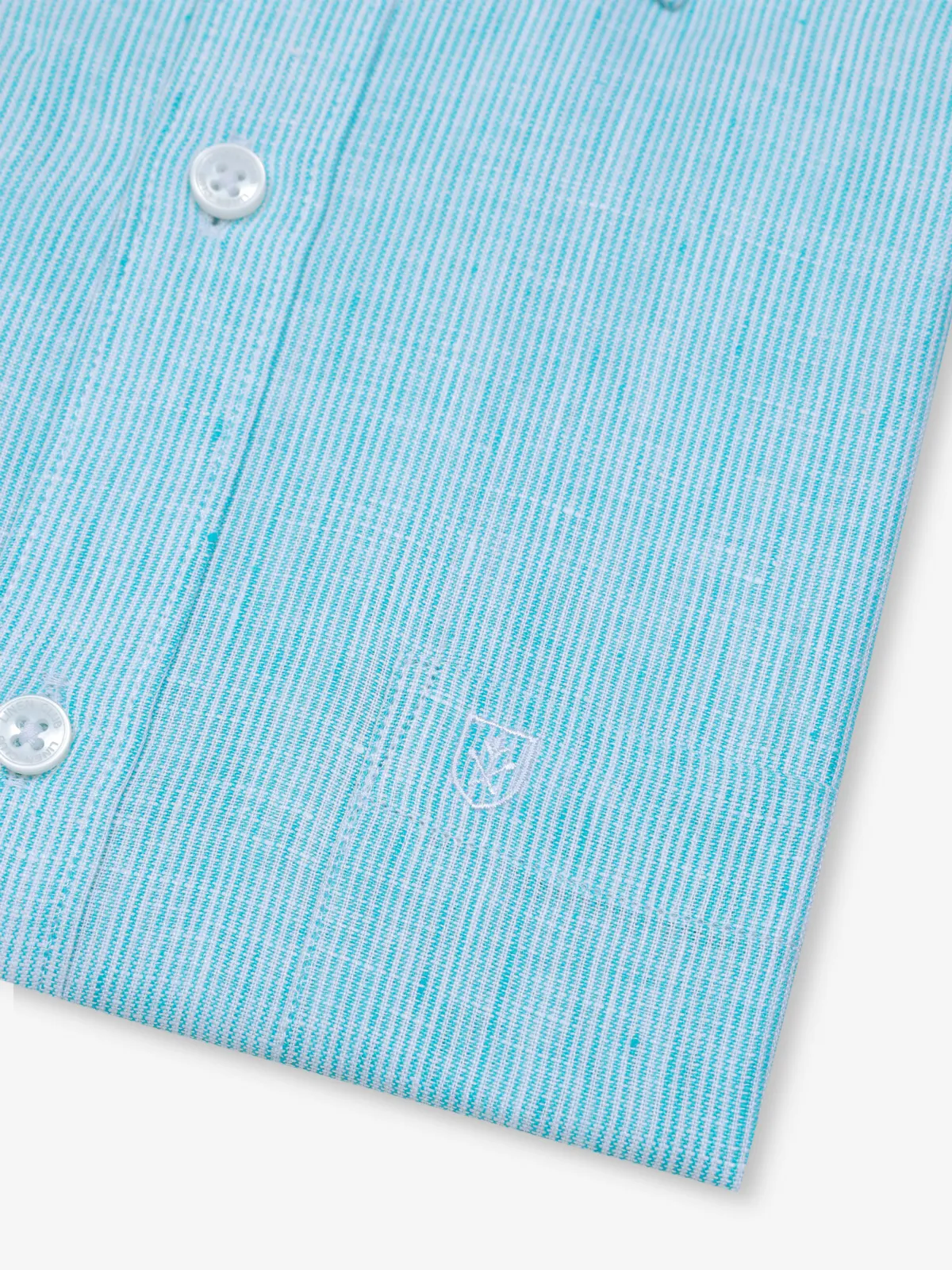 LINEN CLUB sky blue cotton shirt