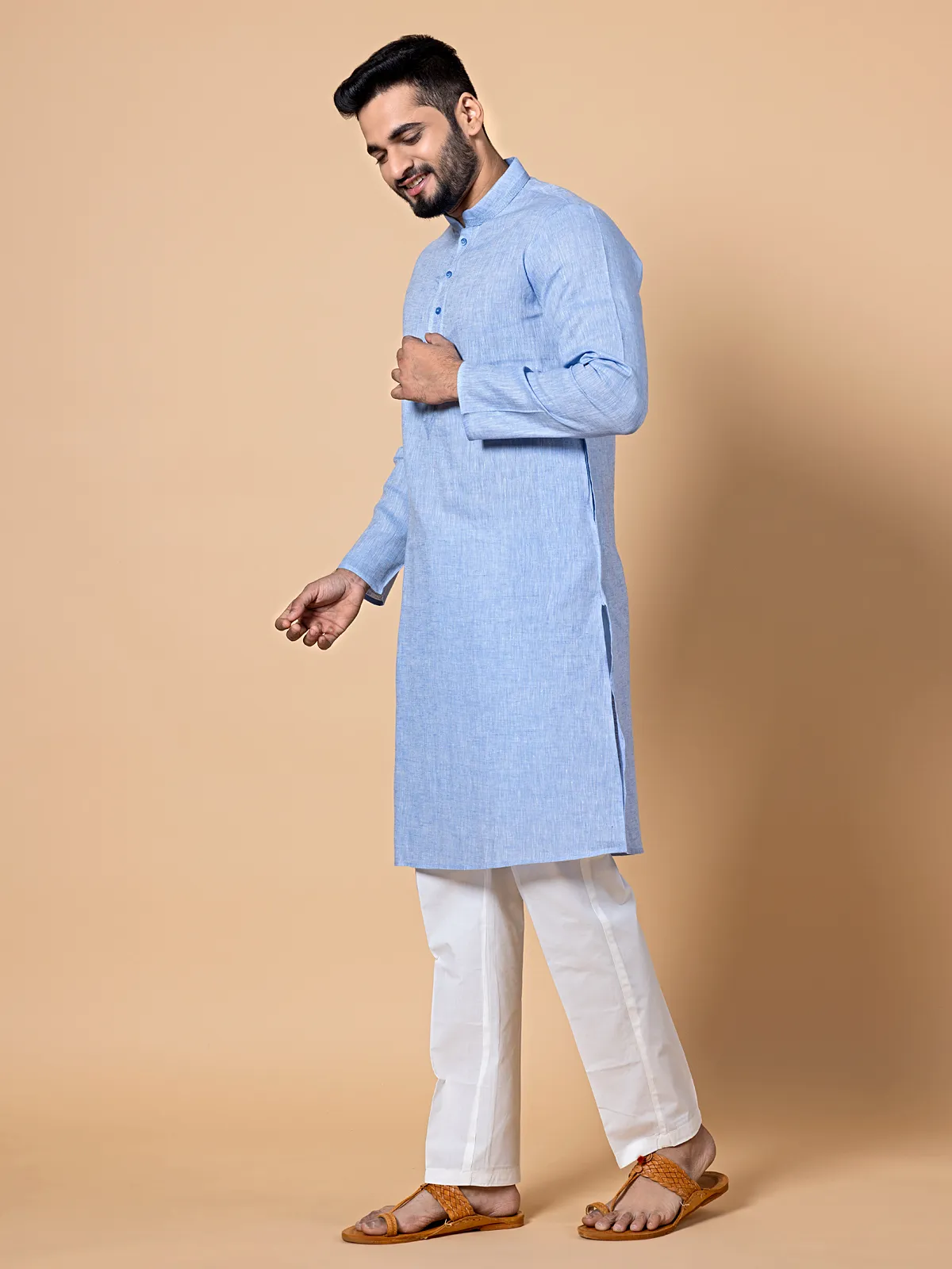 Linen lavender  Men Kurta pajama