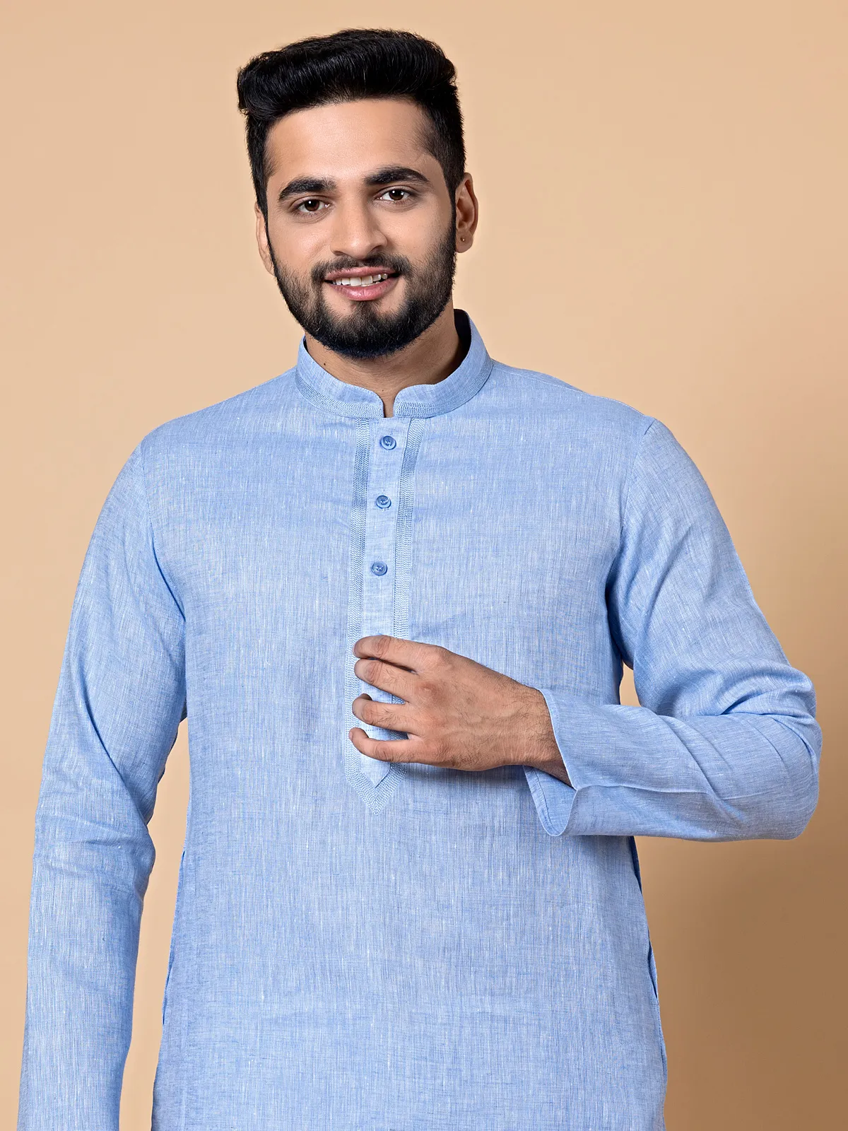 Linen lavender  Men Kurta pajama