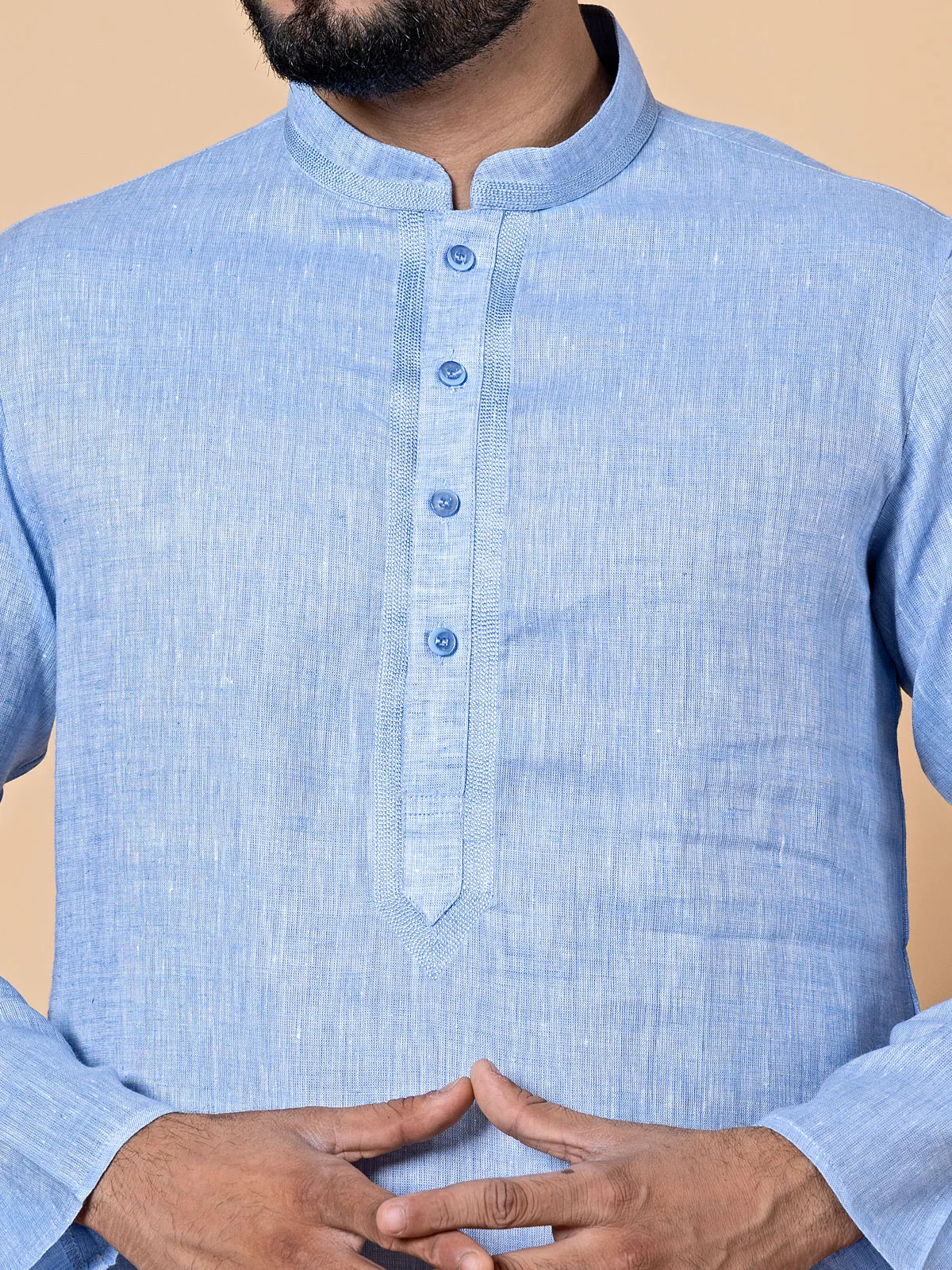 Linen lavender  Men Kurta pajama