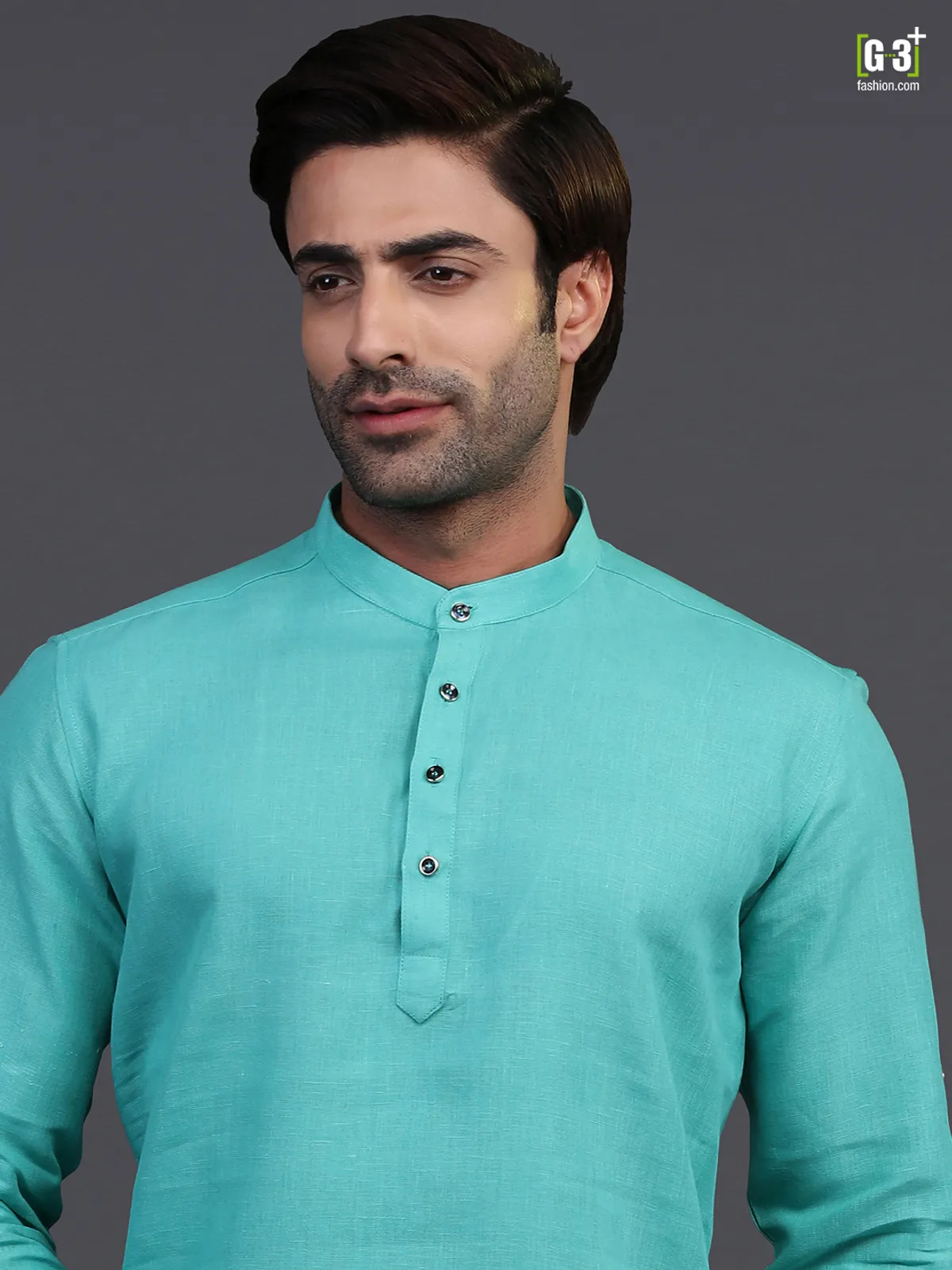 Linen sea green festive  Men Kurta pajama